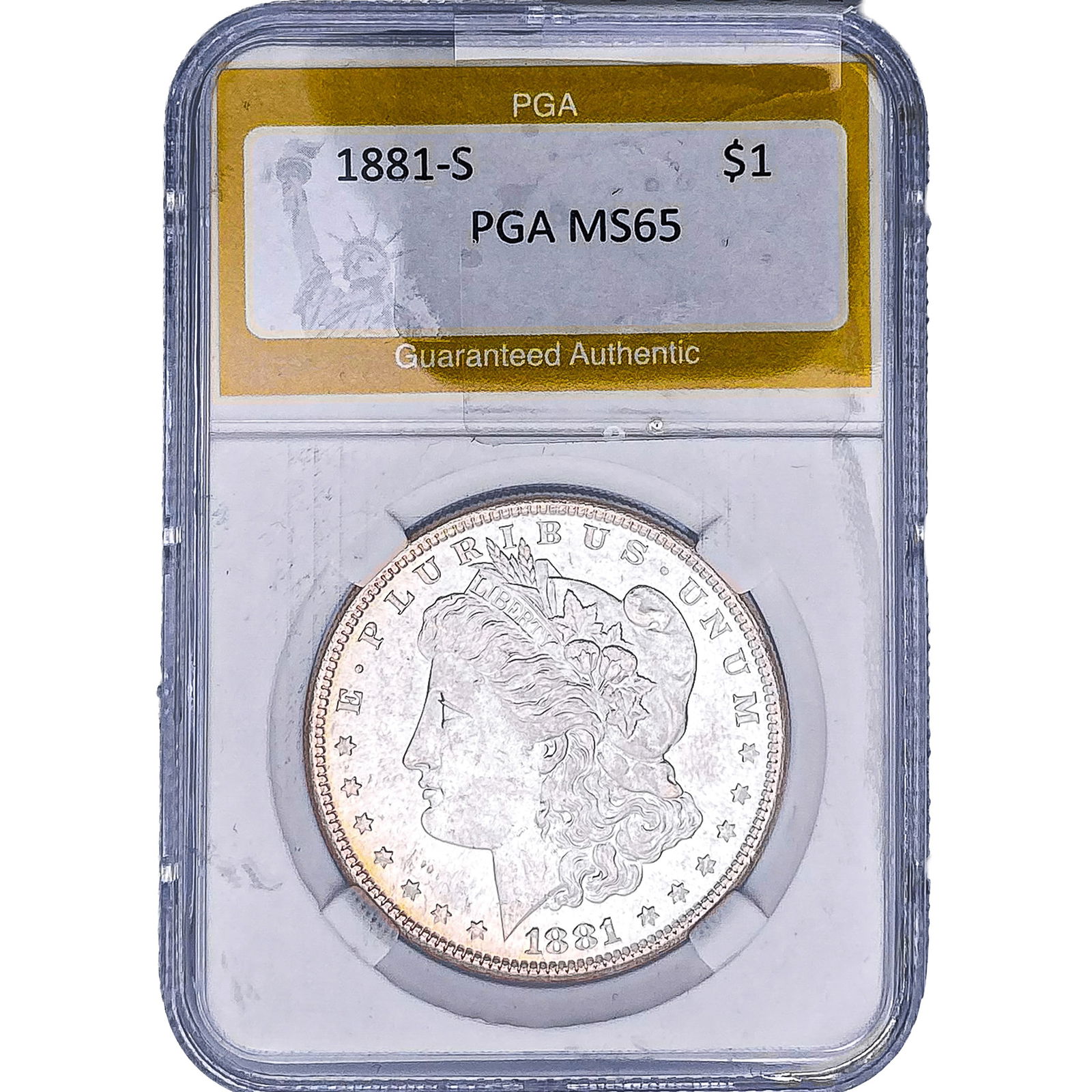 1881-S Morgan Silver Dollar PGA MS65: 1881-S Morgan Silver Dollar PGA MS65