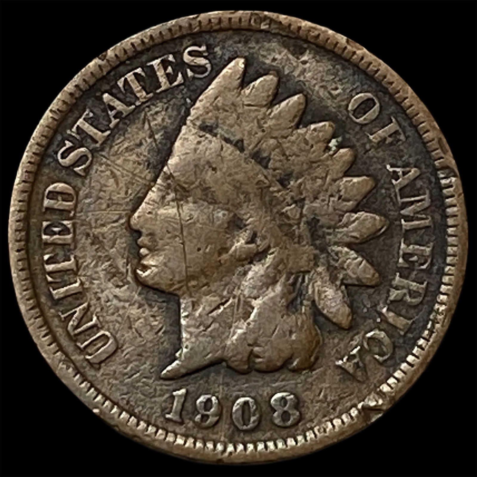 1908-S Indian Head Cent LIGHTLY CIRCULATED: 1908-S Indian Head Cent LIGHTLY CIRCULATED