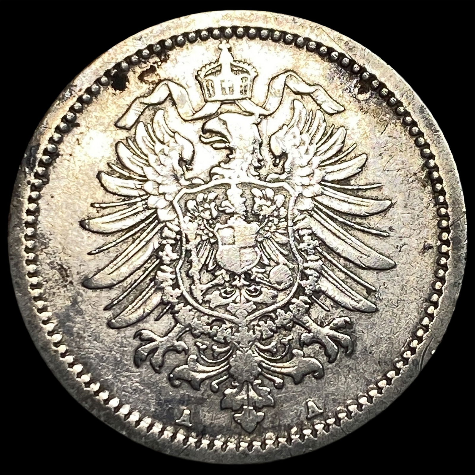 1876-A Germany Silver 50 Pfennig NEARLY UNCIRCULATED (1 of 2)