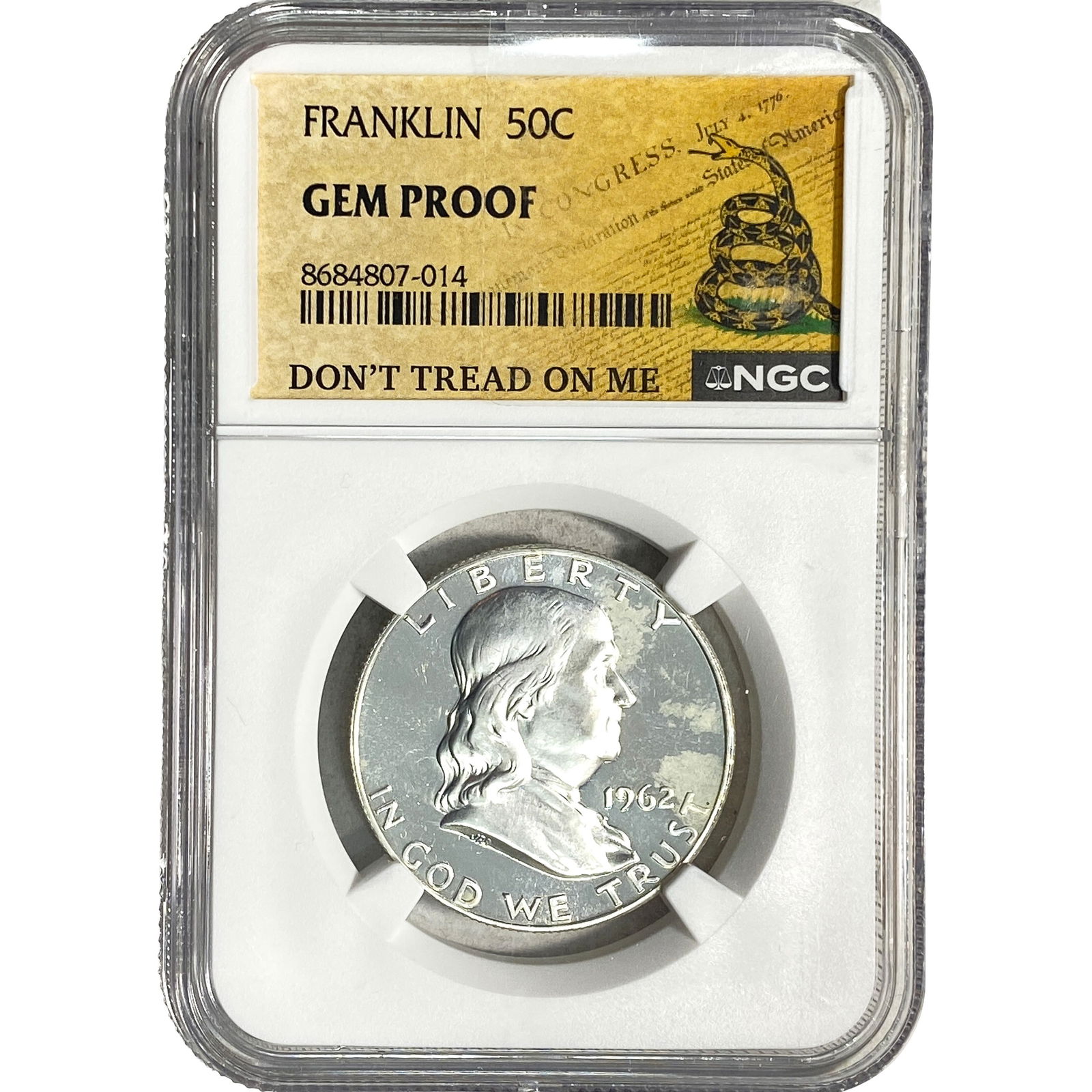 1962 Franklin Half Dollar NGC GEM PROOF: 1962 Franklin Half Dollar NGC GEM PROOF