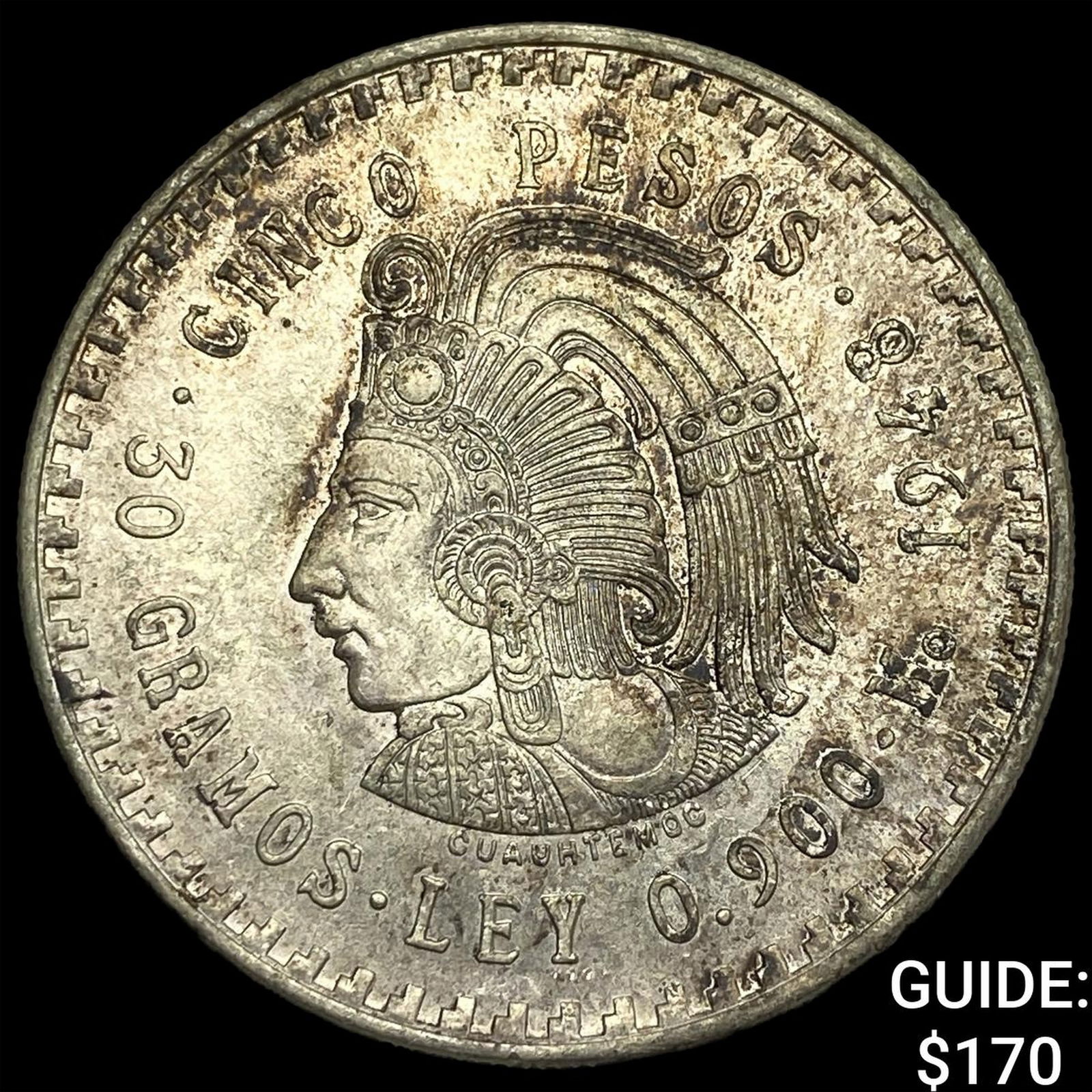 1948 Mexico Silver 5 Pesos CLOSELY UNCIRCULATED (1 of 2)