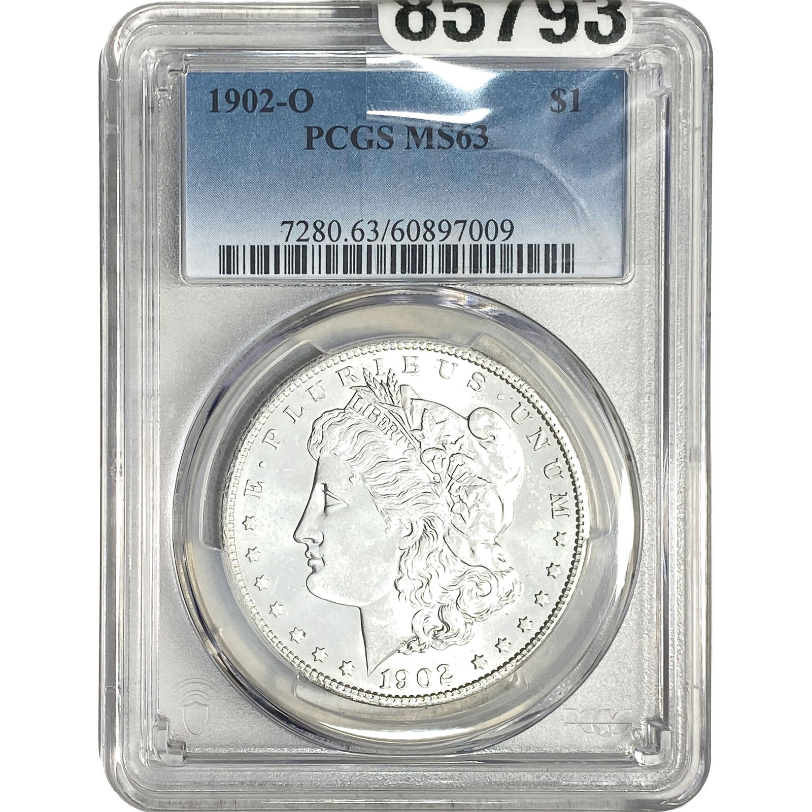 1902-O Morgan Silver Dollar PCGS MS63: 1902-O Morgan Silver Dollar PCGS MS63