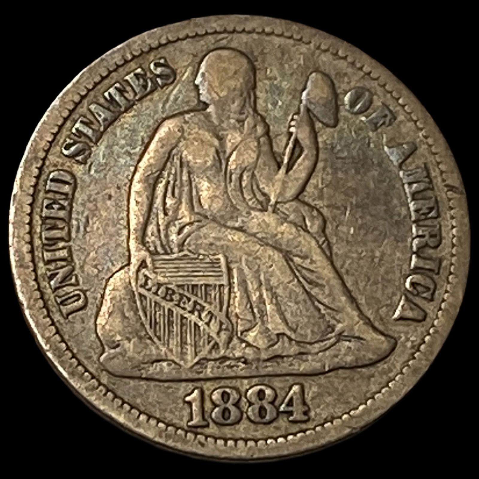 1884 Seated Liberty Dime LIGHTLY CIRCULATED: 1884 Seated Liberty Dime LIGHTLY CIRCULATED
