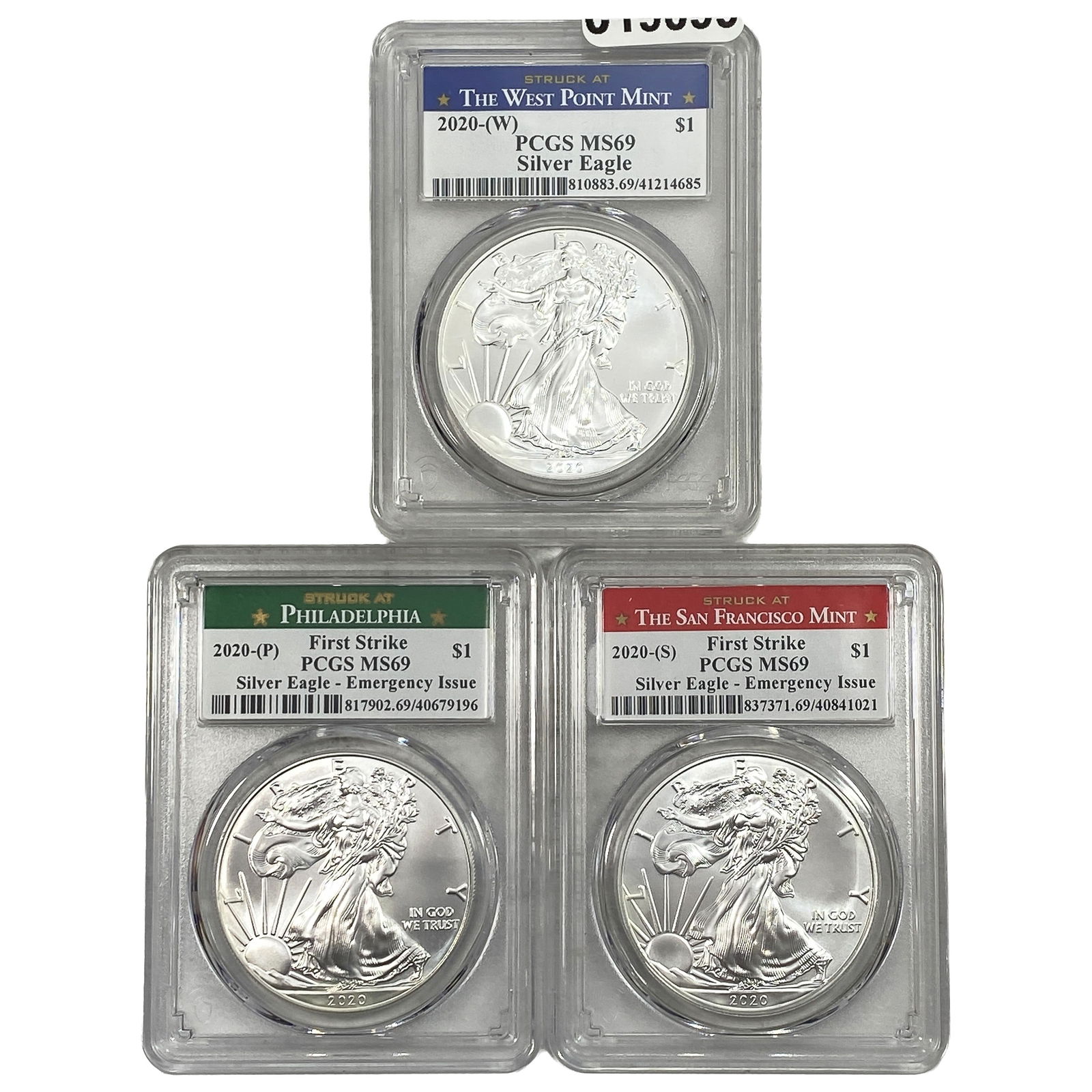 [3 Coins] 2020 Silver Eagle PCGS MS69 (1 of 2)