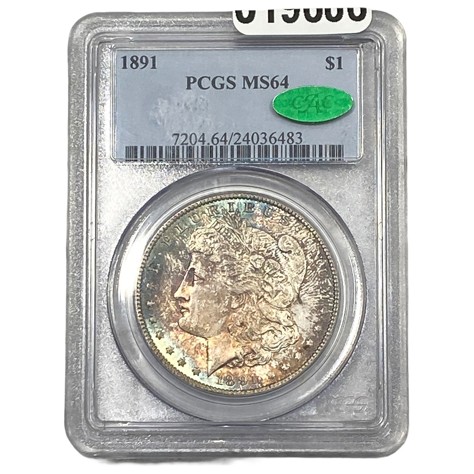 1891 CAC Morgan Silver Dollar PCGS MS64: 1891 CAC Morgan Silver Dollar PCGS MS64
