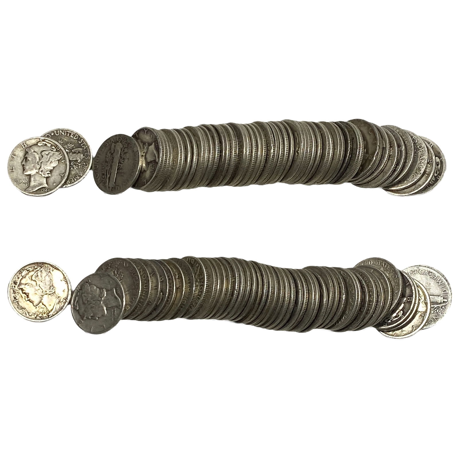 2 rolls of Mercury Dimes: 2 rolls of Mercury Dimes