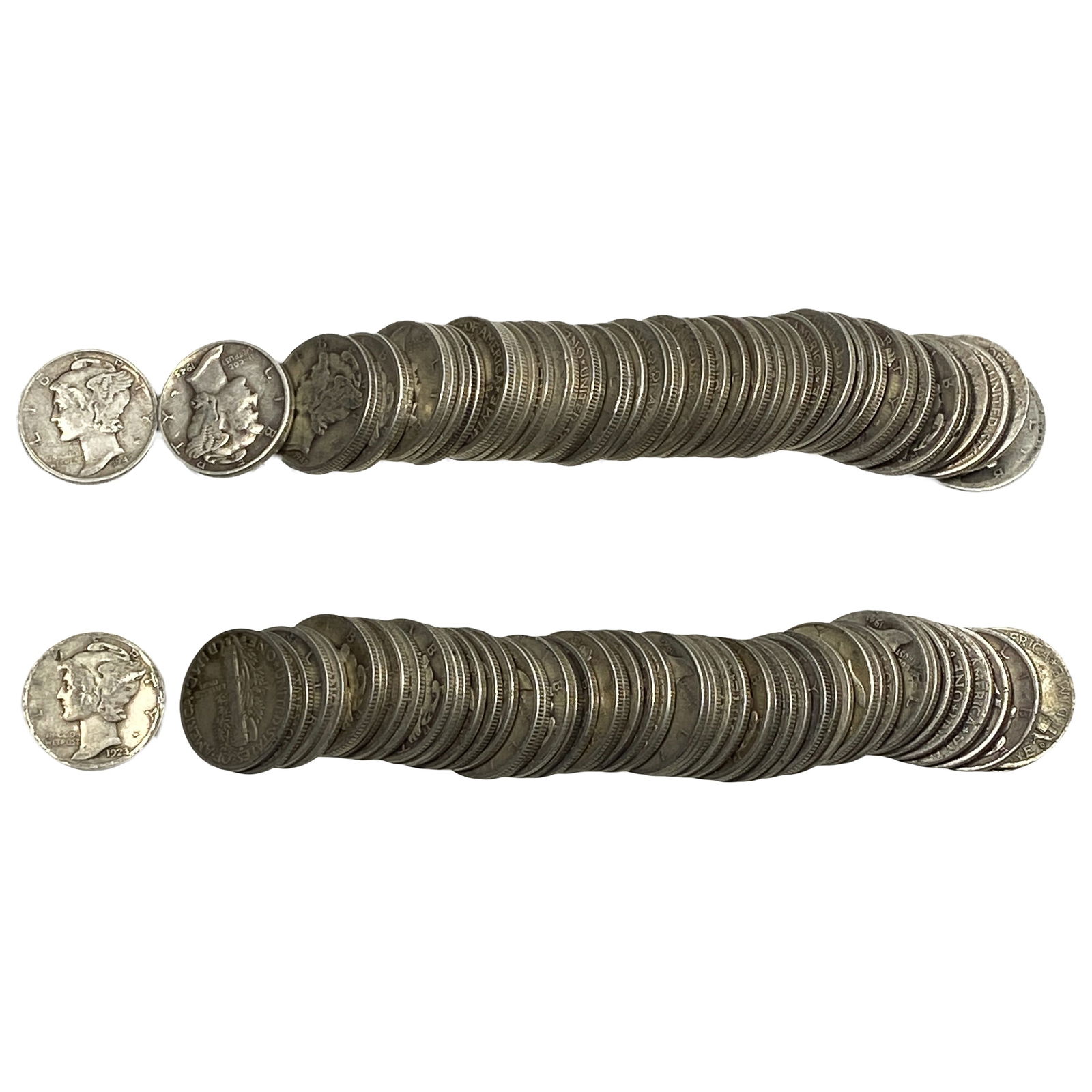 2 rolls of Mercury Dimes: 2 rolls of Mercury Dimes