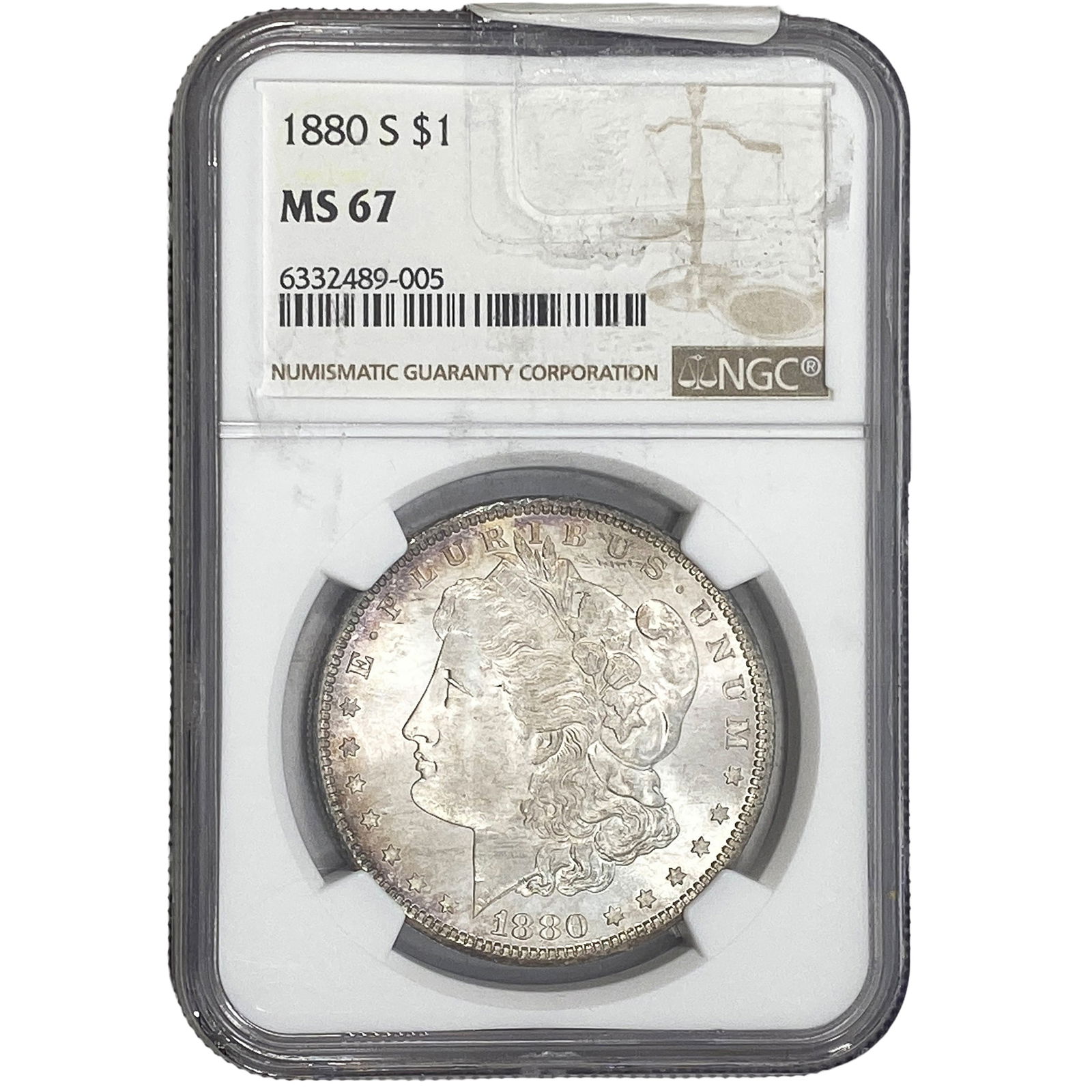 1880-S Morgan Silver Dollar NGC MS67: 1880-S Morgan Silver Dollar NGC MS67