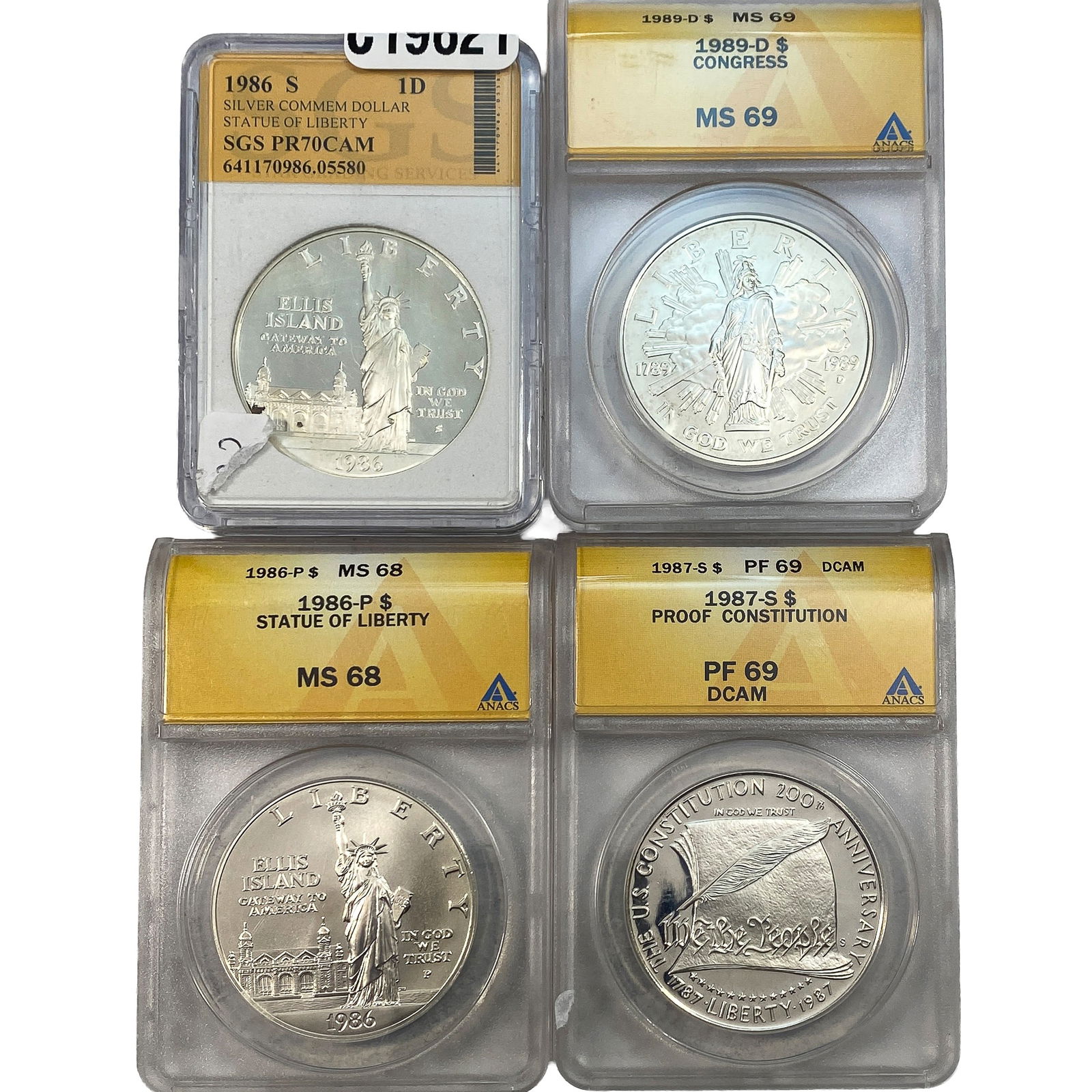 [4 Coins] 1986-1989 Various Proof Coins IGS/ANACS PF/MS68-70: [4 Coins] 1986-1989 Various Proof Coins IGS/ANACS PF/MS68-70
