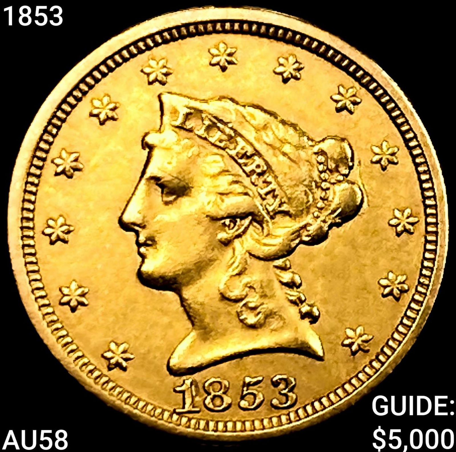 1853 $2.50 Gold Quarter Eagle: 1853 $2.50 Gold Quarter Eagle