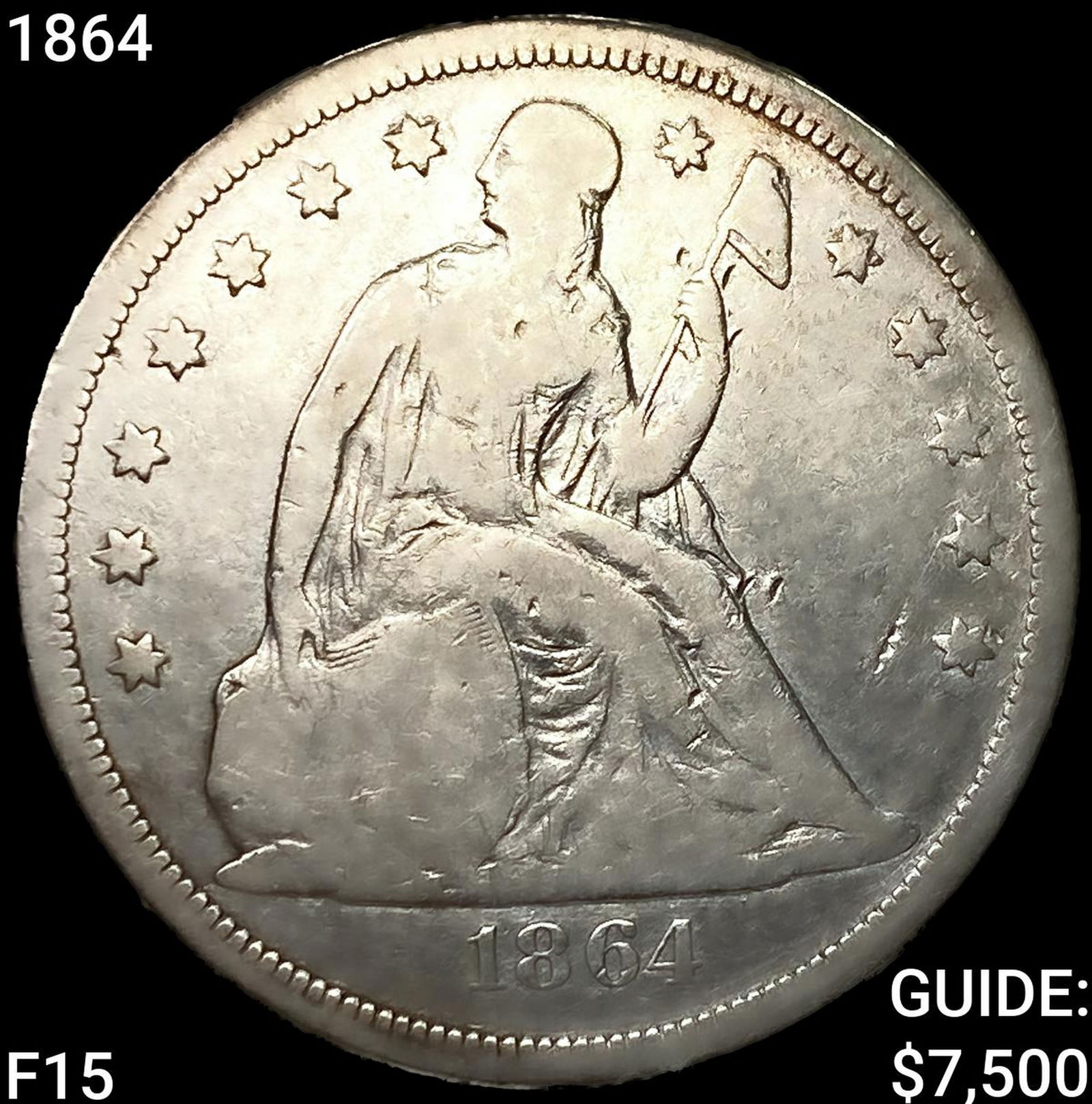1864 Seated Liberty Dollar: 1864 Seated Liberty Dollar