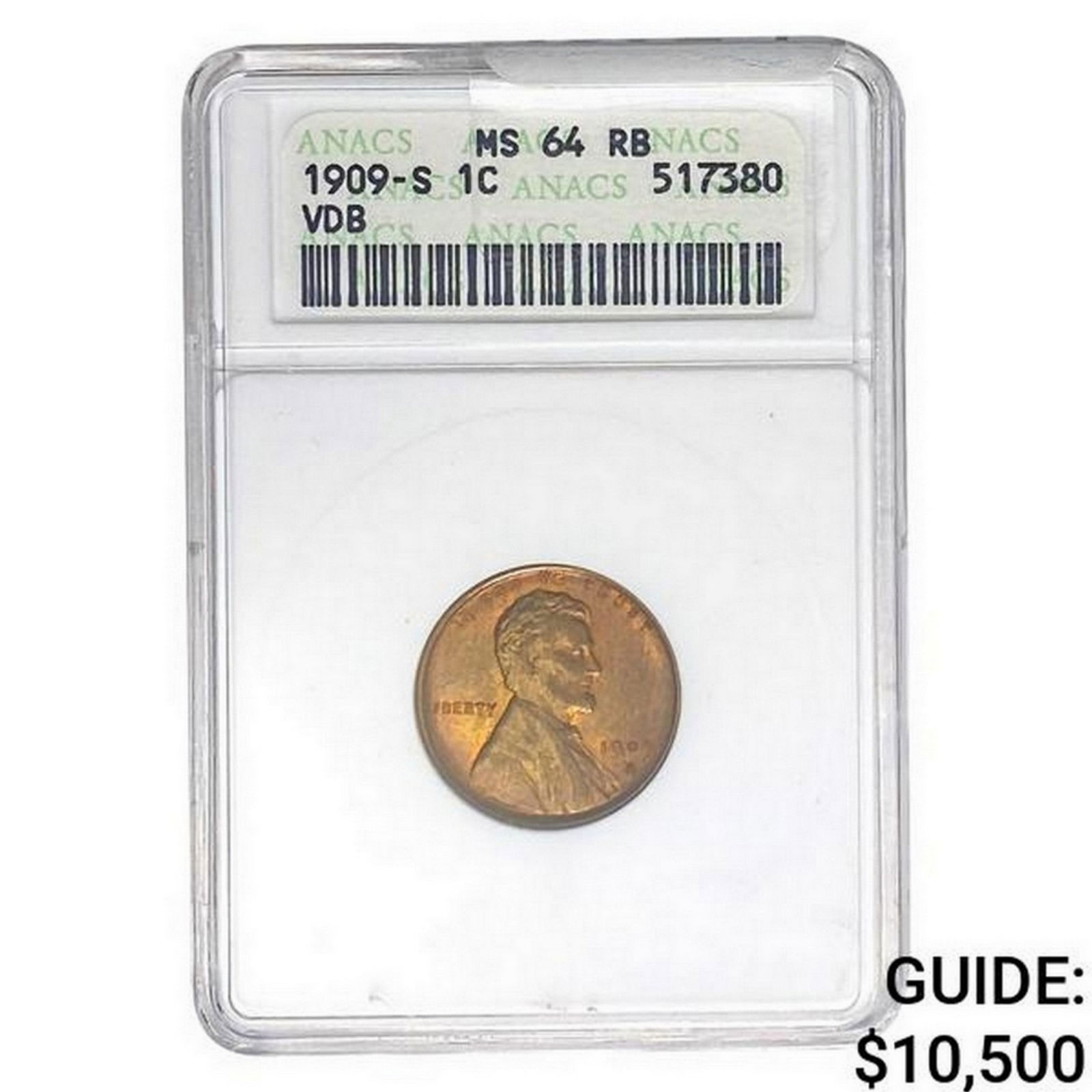 1909-S VDB Wheat Cent ANACS MS64 RB (1 of 2)