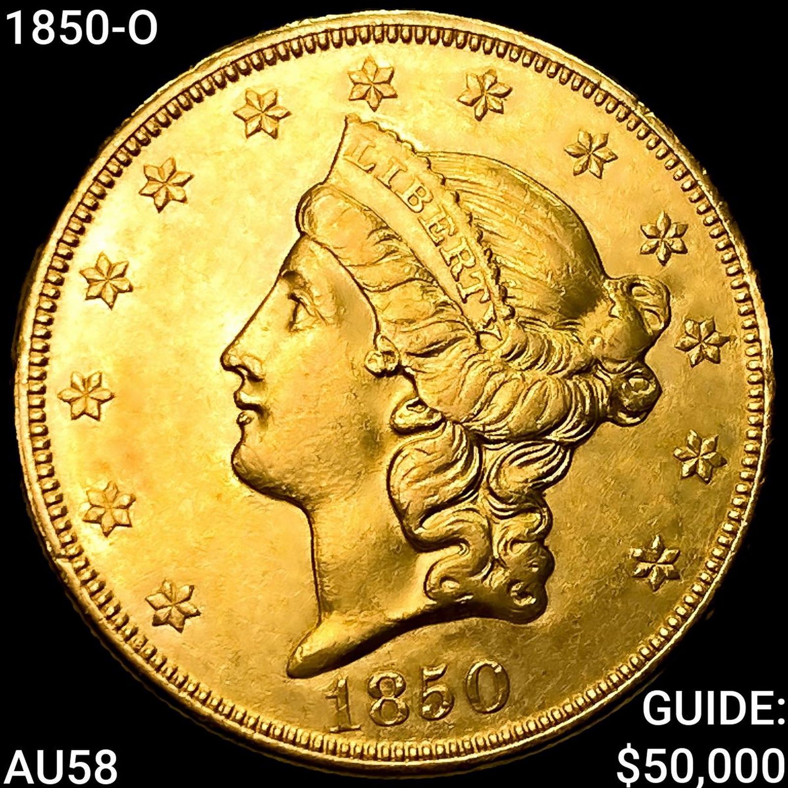 1850-O $20 Gold Double Eagle: 1850-O $20 Gold Double Eagle