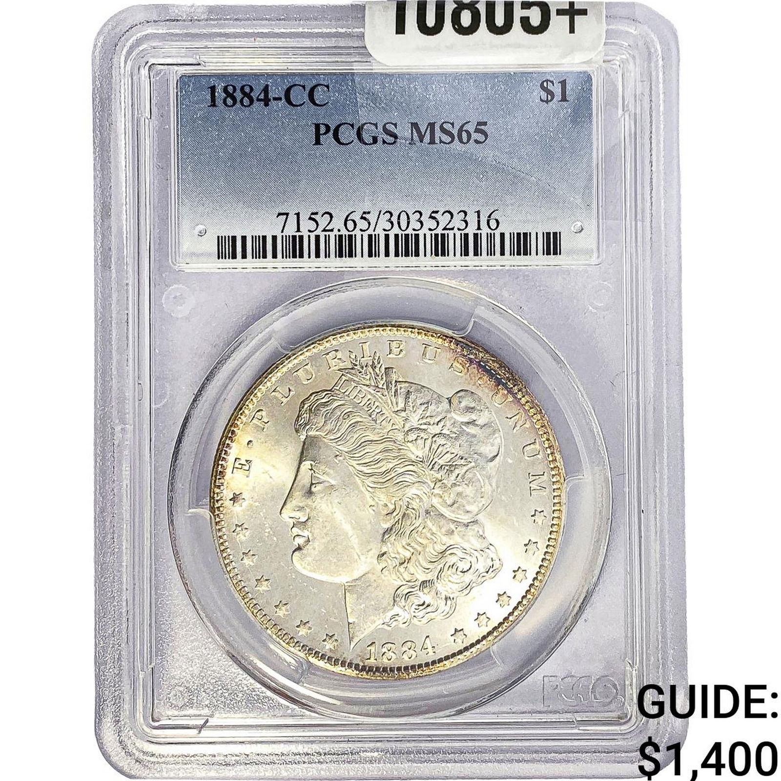 1884-CC Morgan Silver Dollar PCGS MS65: 1884-CC Morgan Silver Dollar PCGS MS65