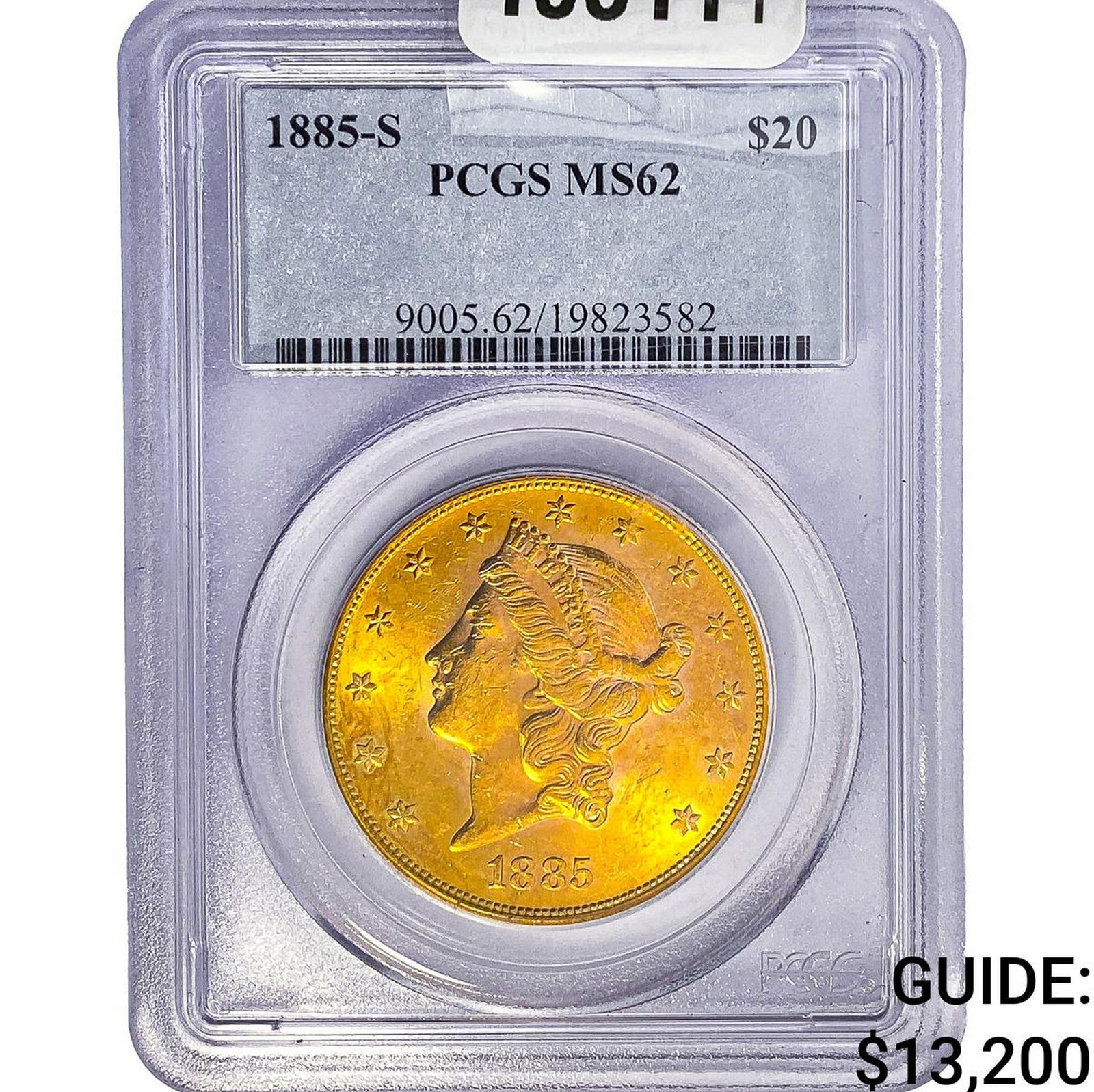 1885-S $20 Gold Double Eagle PCGS MS62: 1885-S $20 Gold Double Eagle PCGS MS62