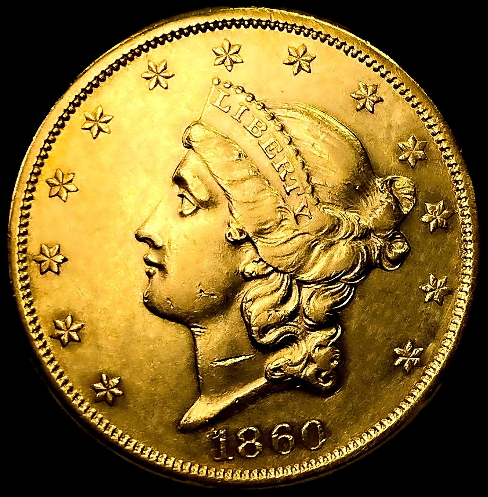 1860 $20 Gold Double Eagle: 1860 $20 Gold Double Eagle