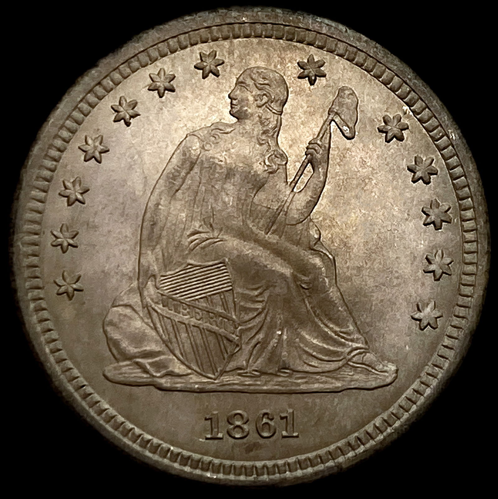 1861 Seated Liberty Quarter: 1861 Seated Liberty Quarter