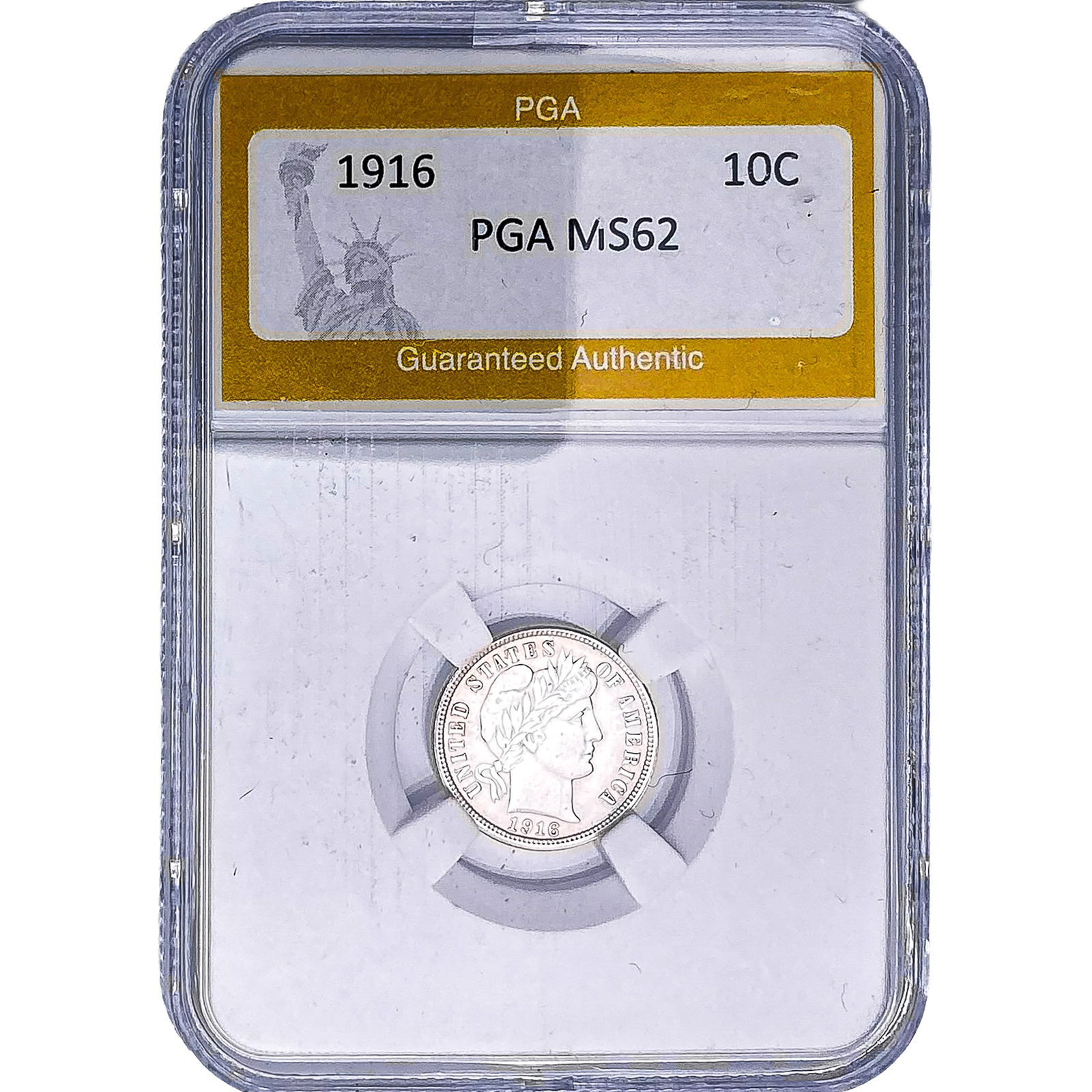 1916 Barber Dime PGA MS62: 1916 Barber Dime PGA MS62