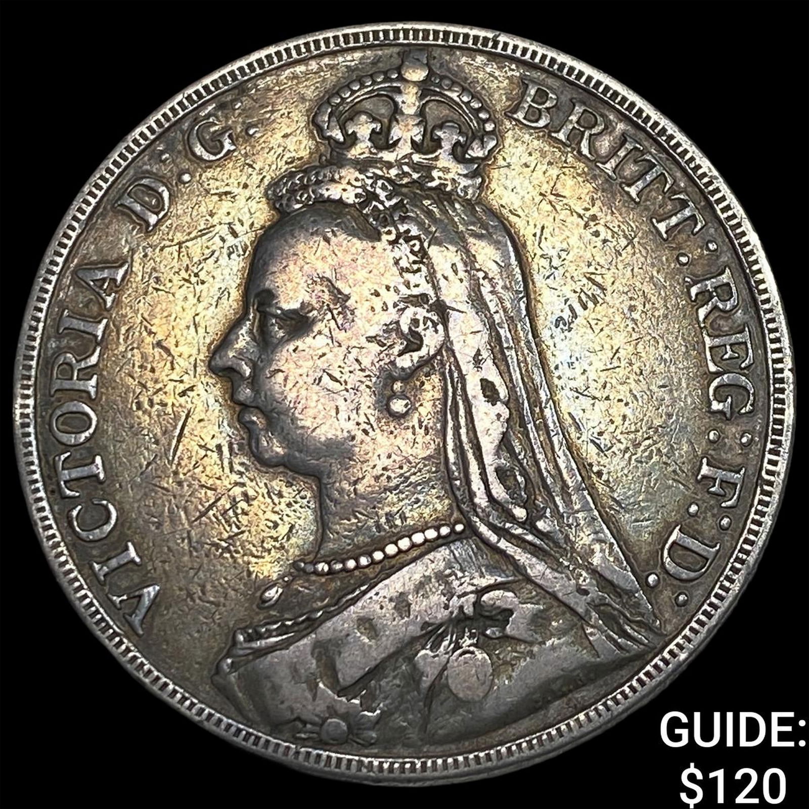 1889 Great Britain Silver Crown NEARLY UNCIRCULATED: 1889 Great Britain Silver Crown NEARLY UNCIRCULATED
