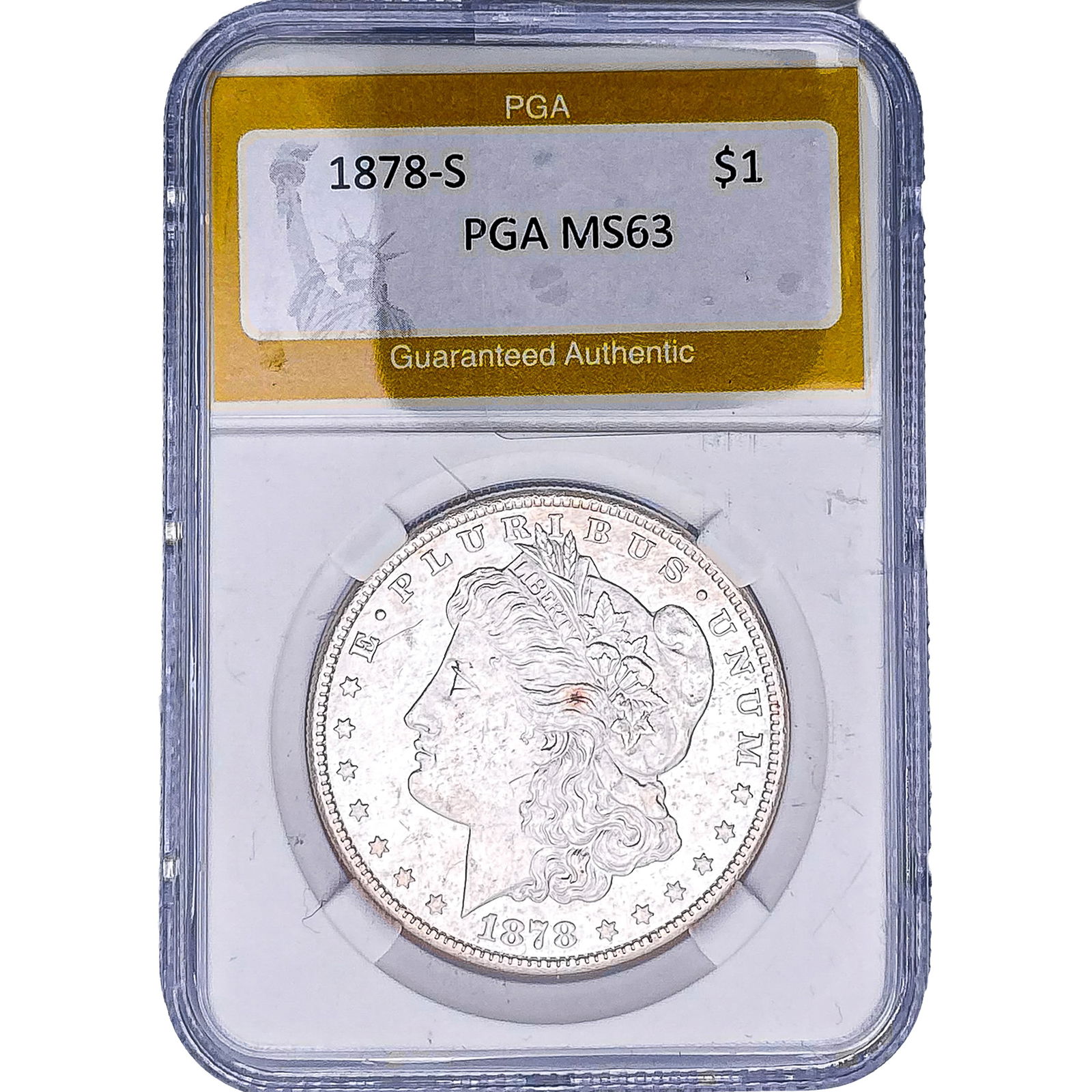 1878-S Morgan Silver Dollar PGA MS63: 1878-S Morgan Silver Dollar PGA MS63