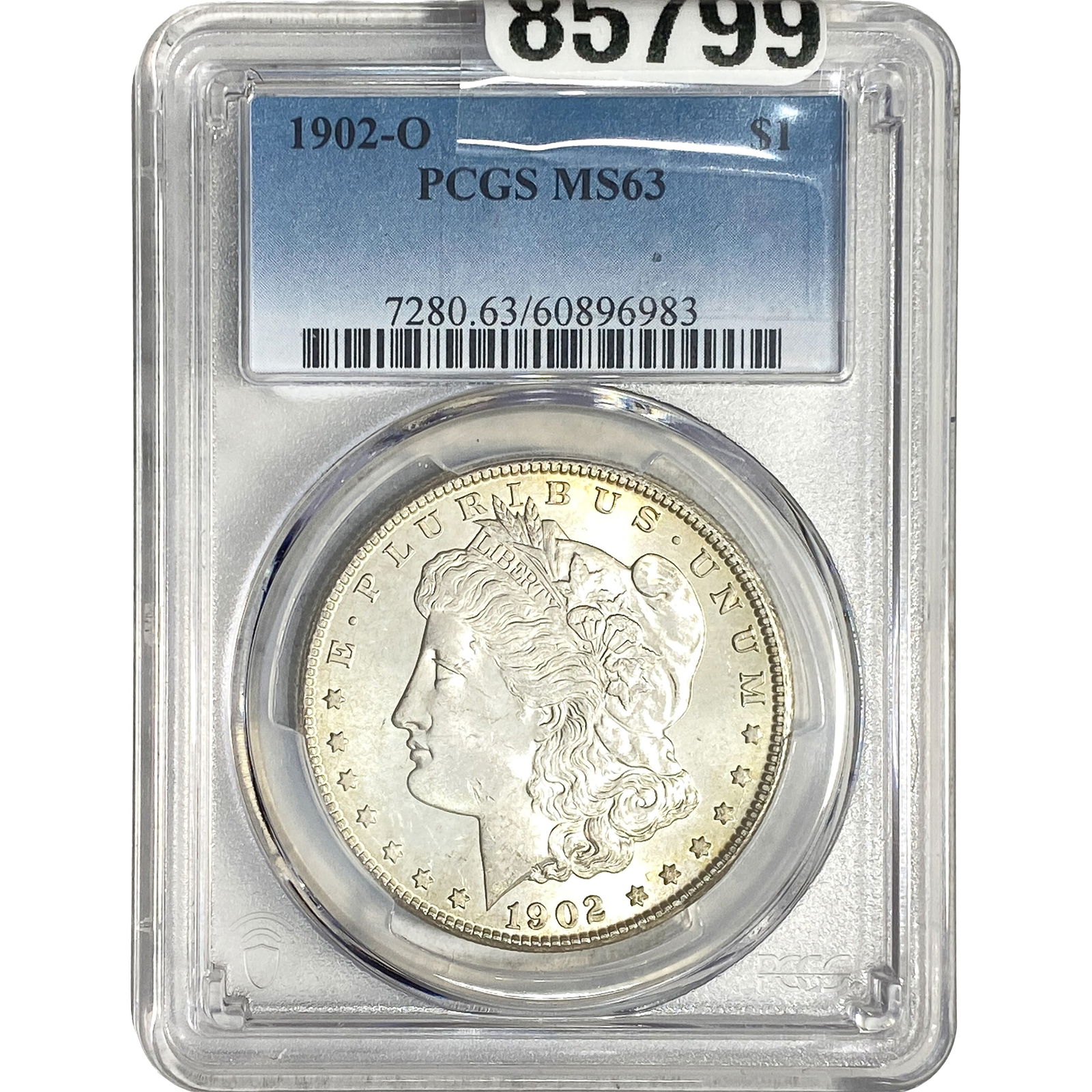 1902-O Morgan Silver Dollar PCGS MS63: 1902-O Morgan Silver Dollar PCGS MS63