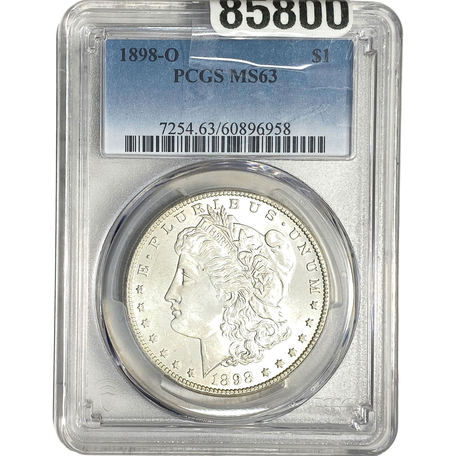 1898-O Morgan Silver Dollar PCGS MS63: 1898-O Morgan Silver Dollar PCGS MS63