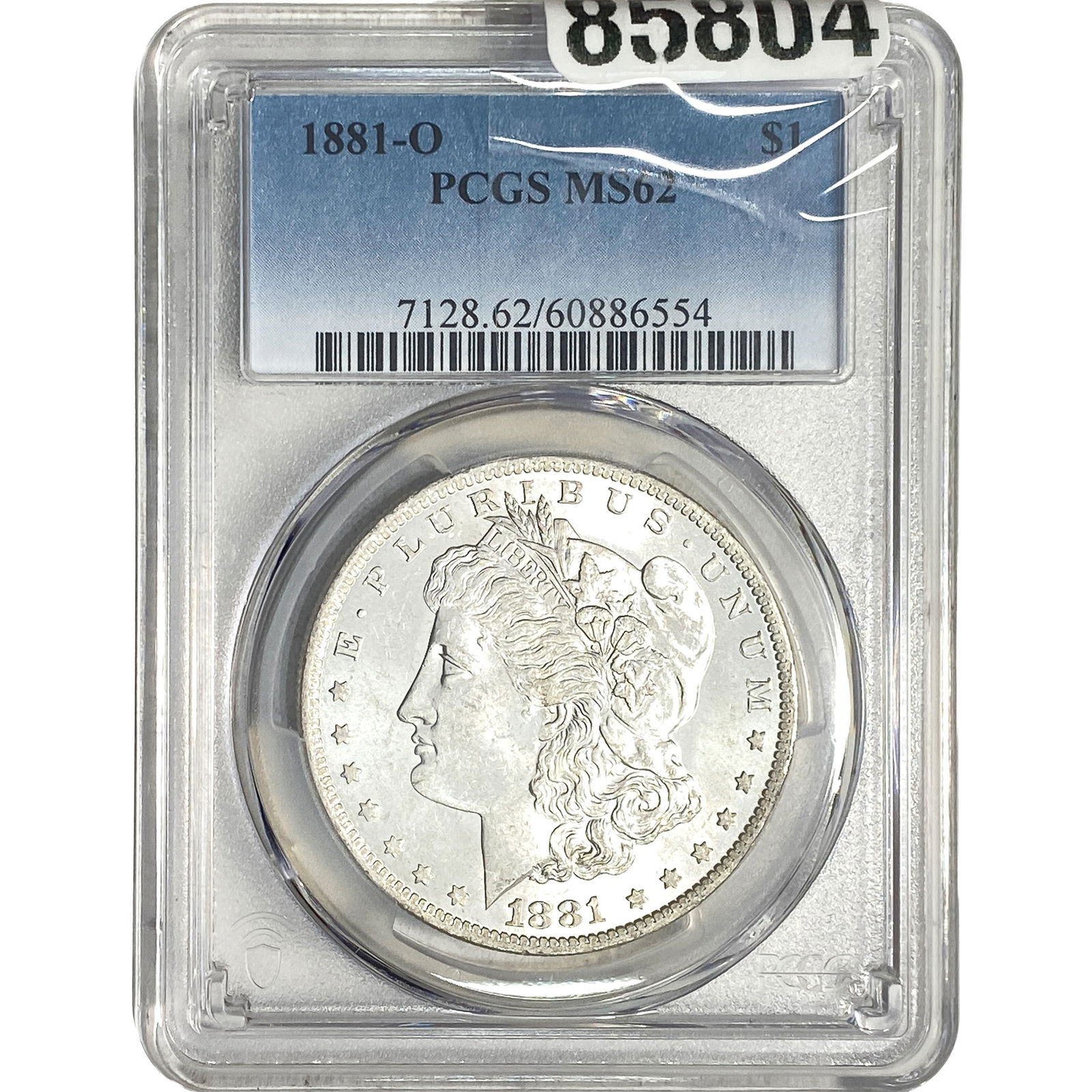1881-O Morgan Silver Dollar PCGS MS62: 1881-O Morgan Silver Dollar PCGS MS62