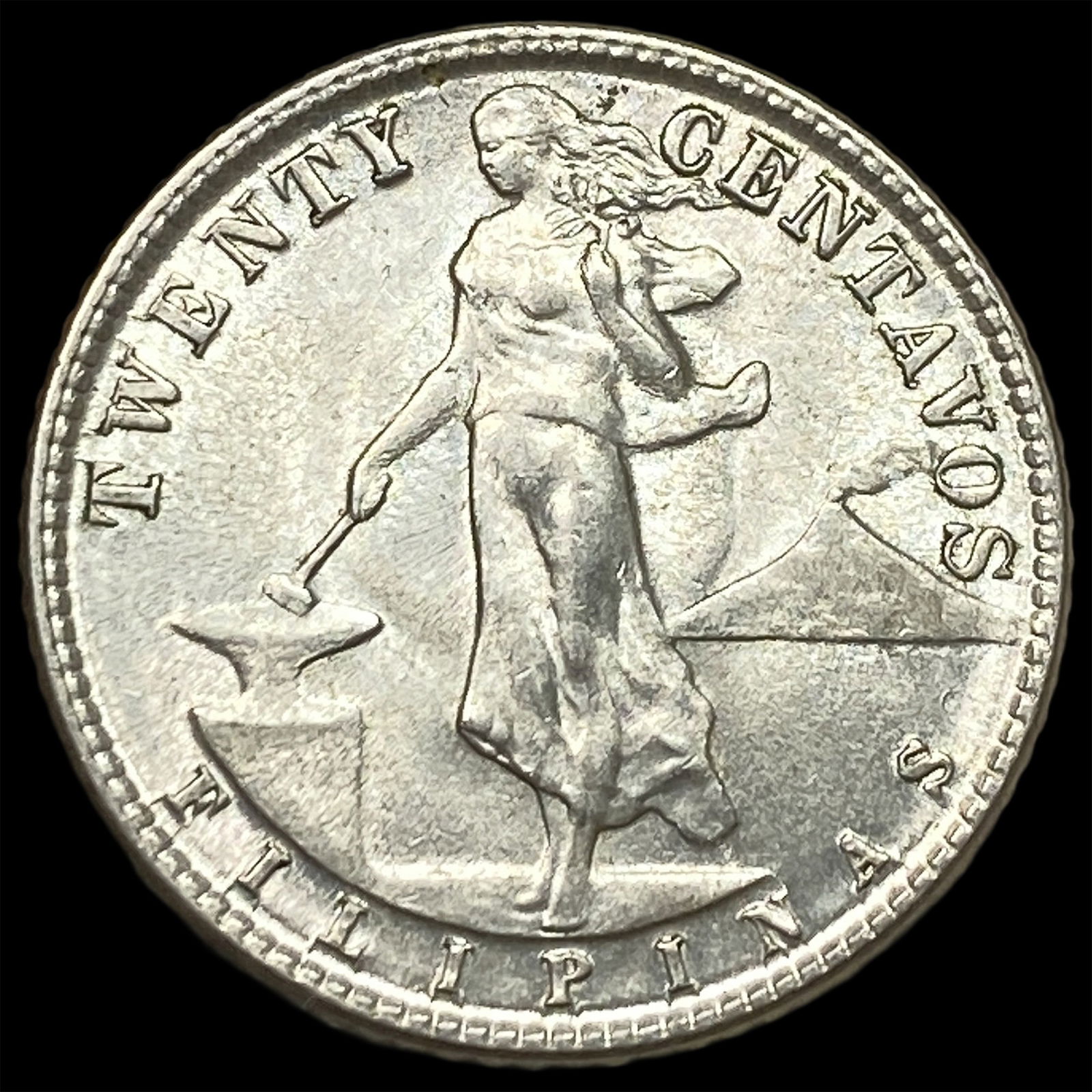 1945 U.S. Philippines Silver 20 Centavos UNCIRCULATED: 1945 U.S. Philippines Silver 20 Centavos UNCIRCULATED