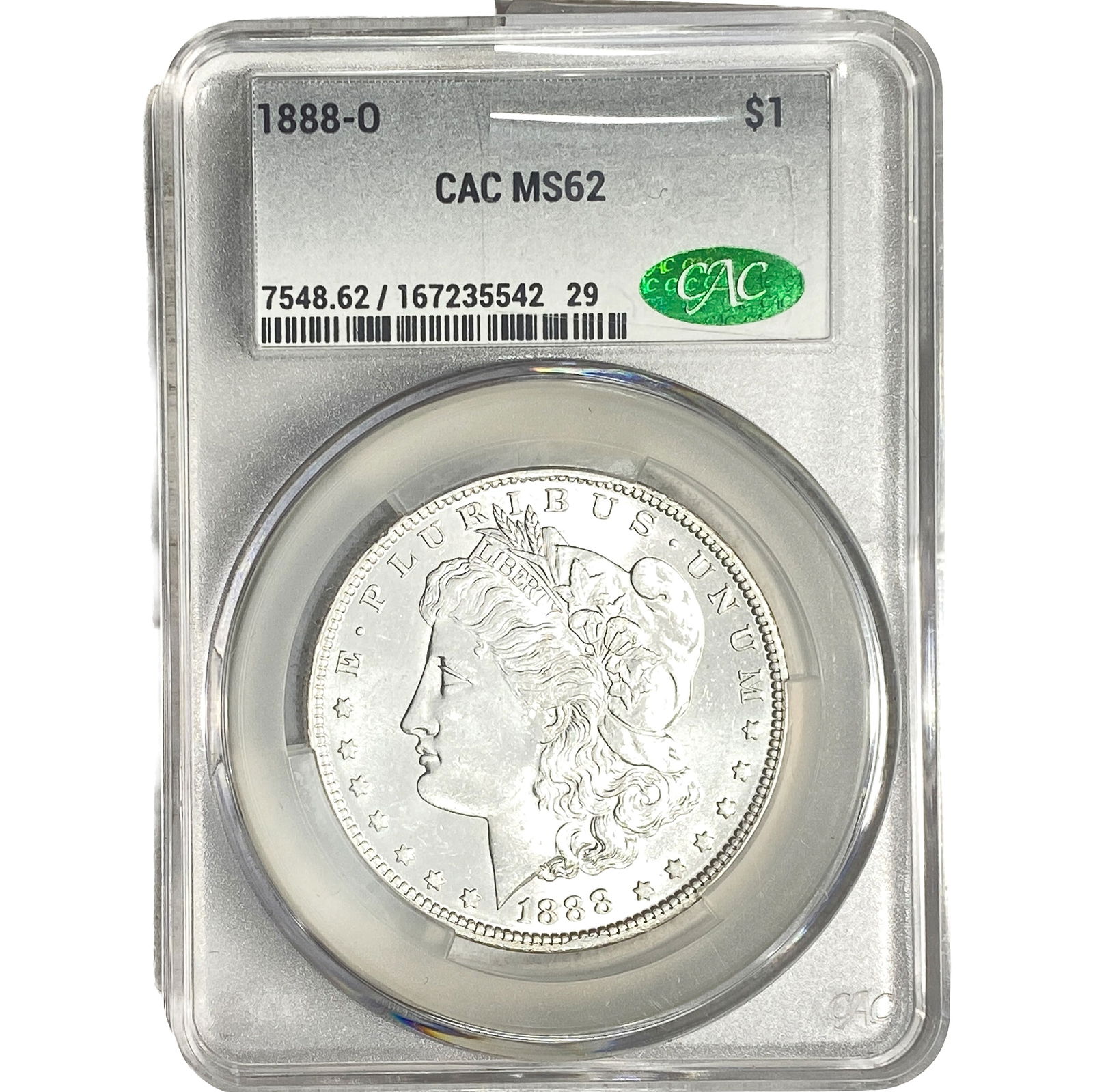 1888-O Morgan Silver Dollar CAC MS62: 1888-O Morgan Silver Dollar CAC MS62