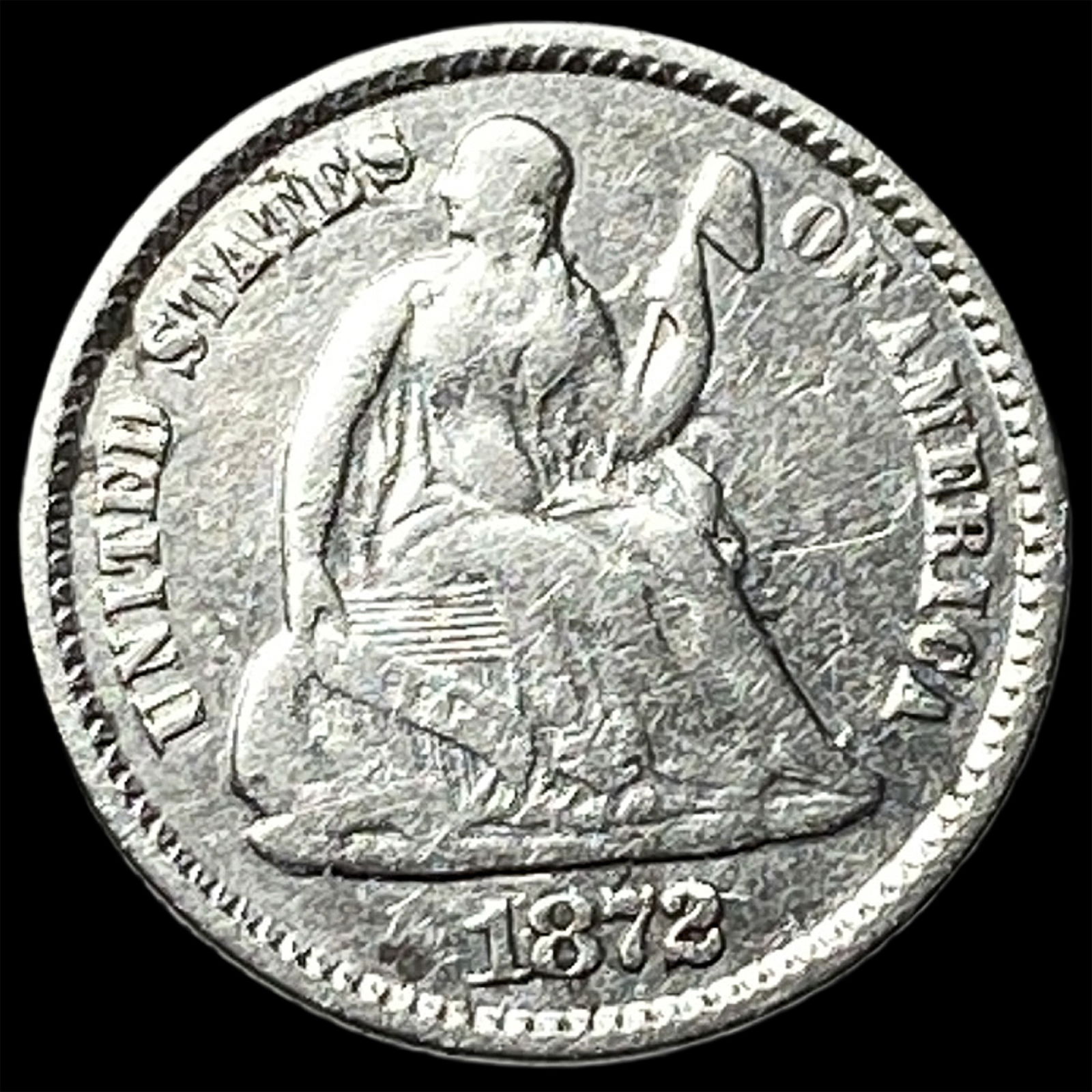 1872 Silver Half Dime CLOSELY UNCIRCULATED: 1872 Silver Half Dime CLOSELY UNCIRCULATED