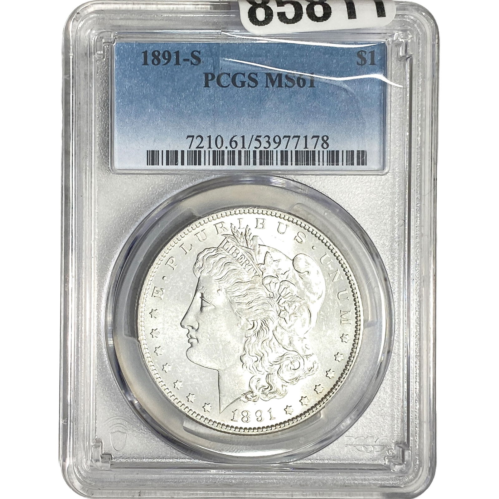 1891-S Morgan Silver Dollar PCGS MS61: 1891-S Morgan Silver Dollar PCGS MS61