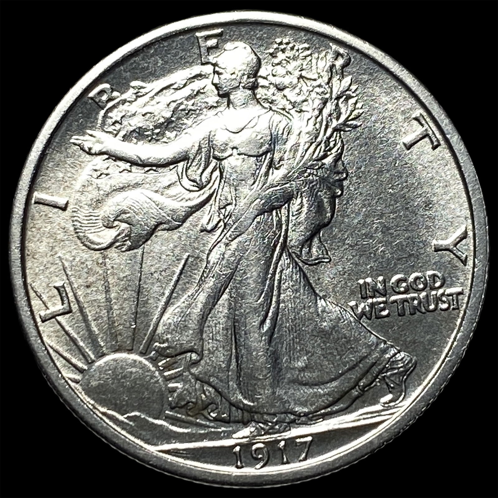 1917 Walking Liberty Half Dollar CLOSELY UNCIRCULATED: 1917 Walking Liberty Half Dollar CLOSELY UNCIRCULATED