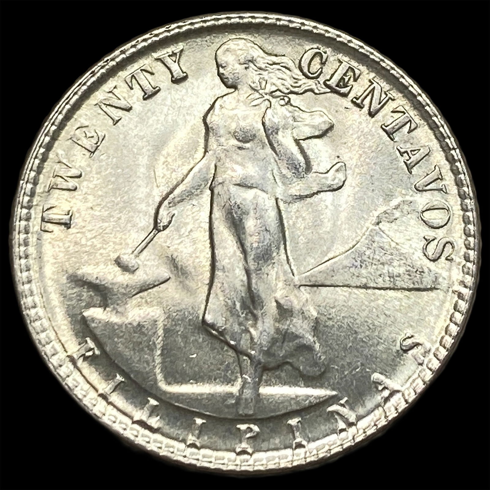 1945 U.S. Philippines Silver 20 Centavos CHOICE AU: 1945 U.S. Philippines Silver 20 Centavos CHOICE AU