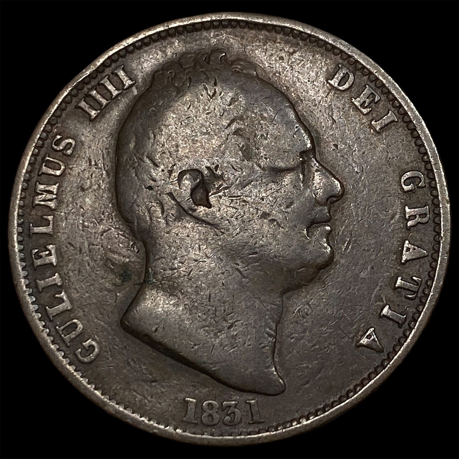 1831 Great Britain Copper Half Penny NEARLY UNCIRCULATED: 1831 Great Britain Copper Half Penny NEARLY UNCIRCULATED