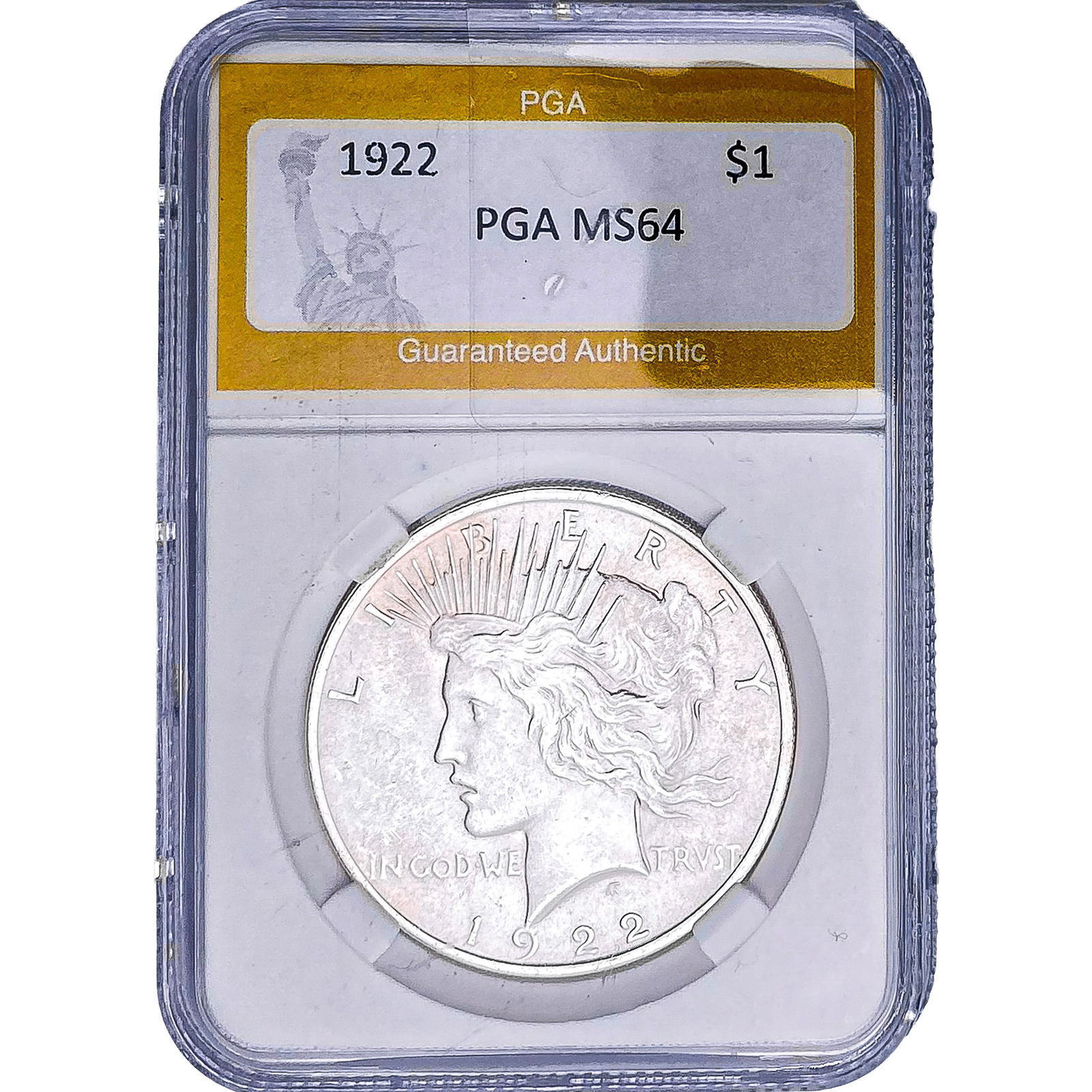 1922 Silver Peace Dollar PGA MS64: 1922 Silver Peace Dollar PGA MS64