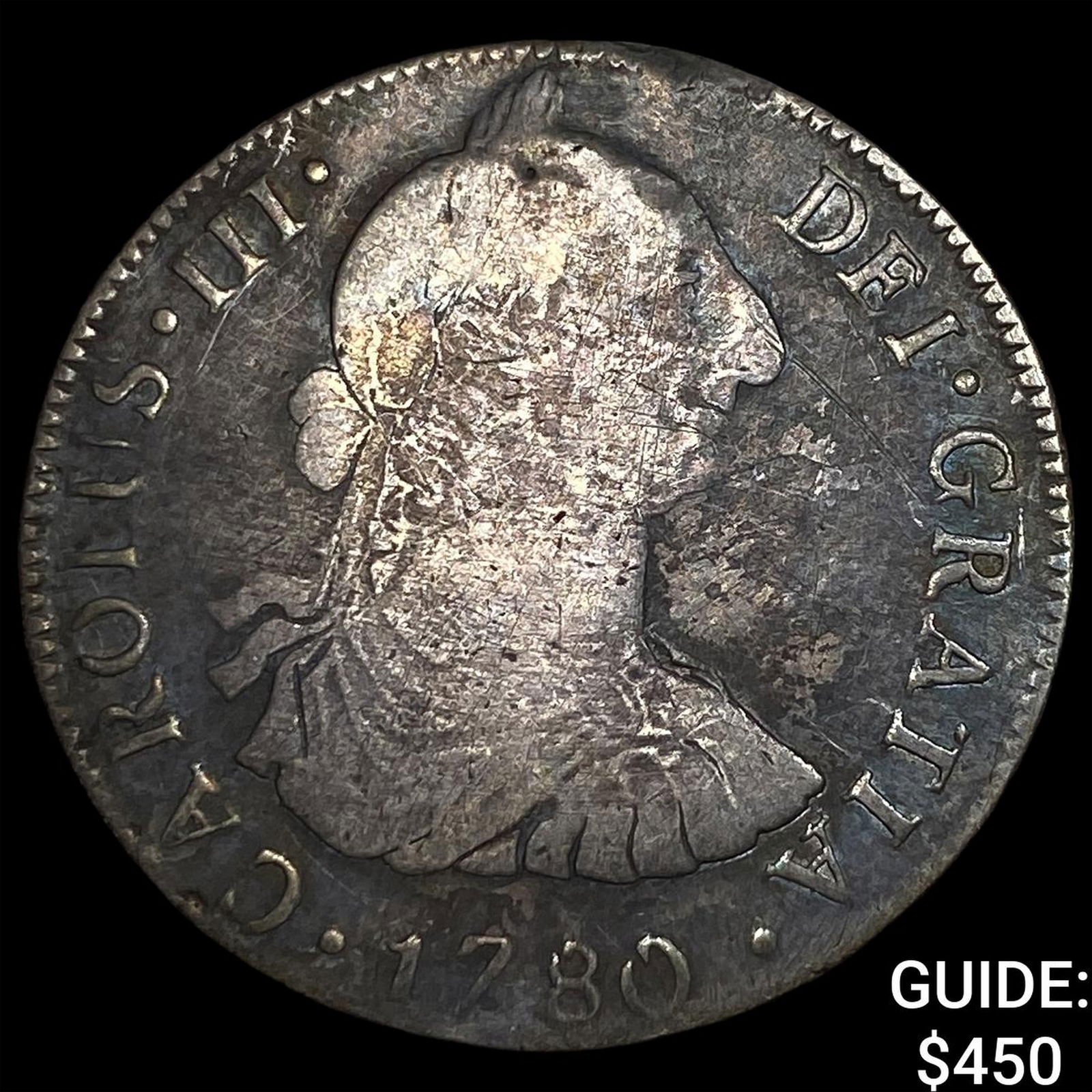 1780 Colonial Spain Silver 4 Reales NEARLY UNCIRCULATED (1 of 2)