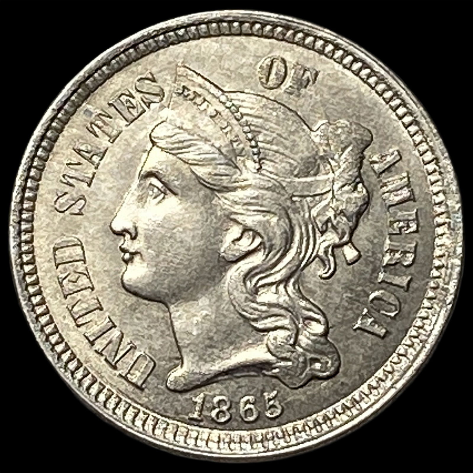 1865 Nickel Three-Cent Piece GEM BU (1 of 2)