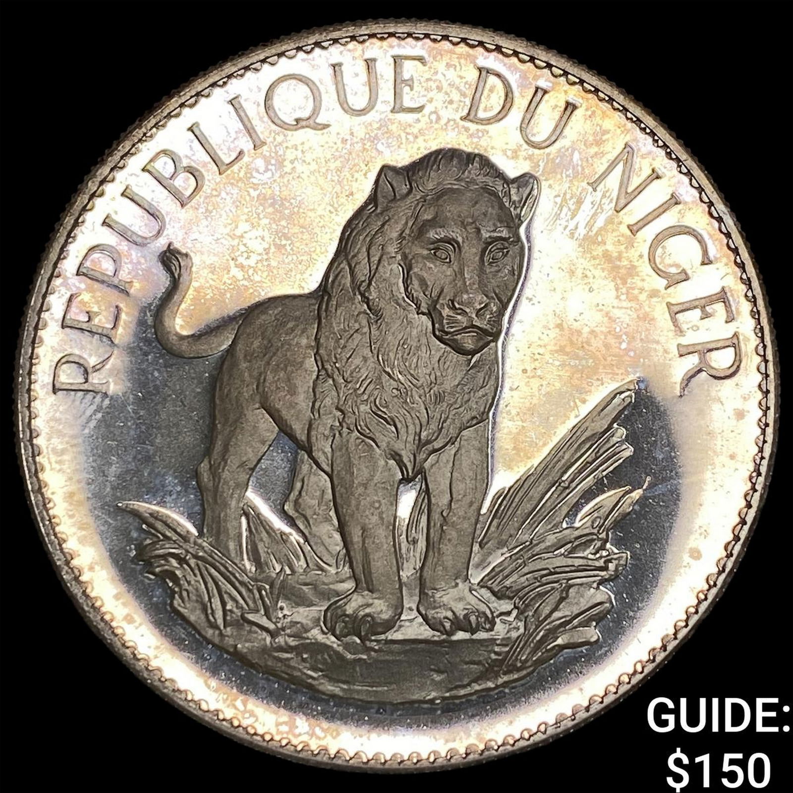 1968 Niger Proof Silver 10 Francs GEM PROOF: 1968 Niger Proof Silver 10 Francs GEM PROOF