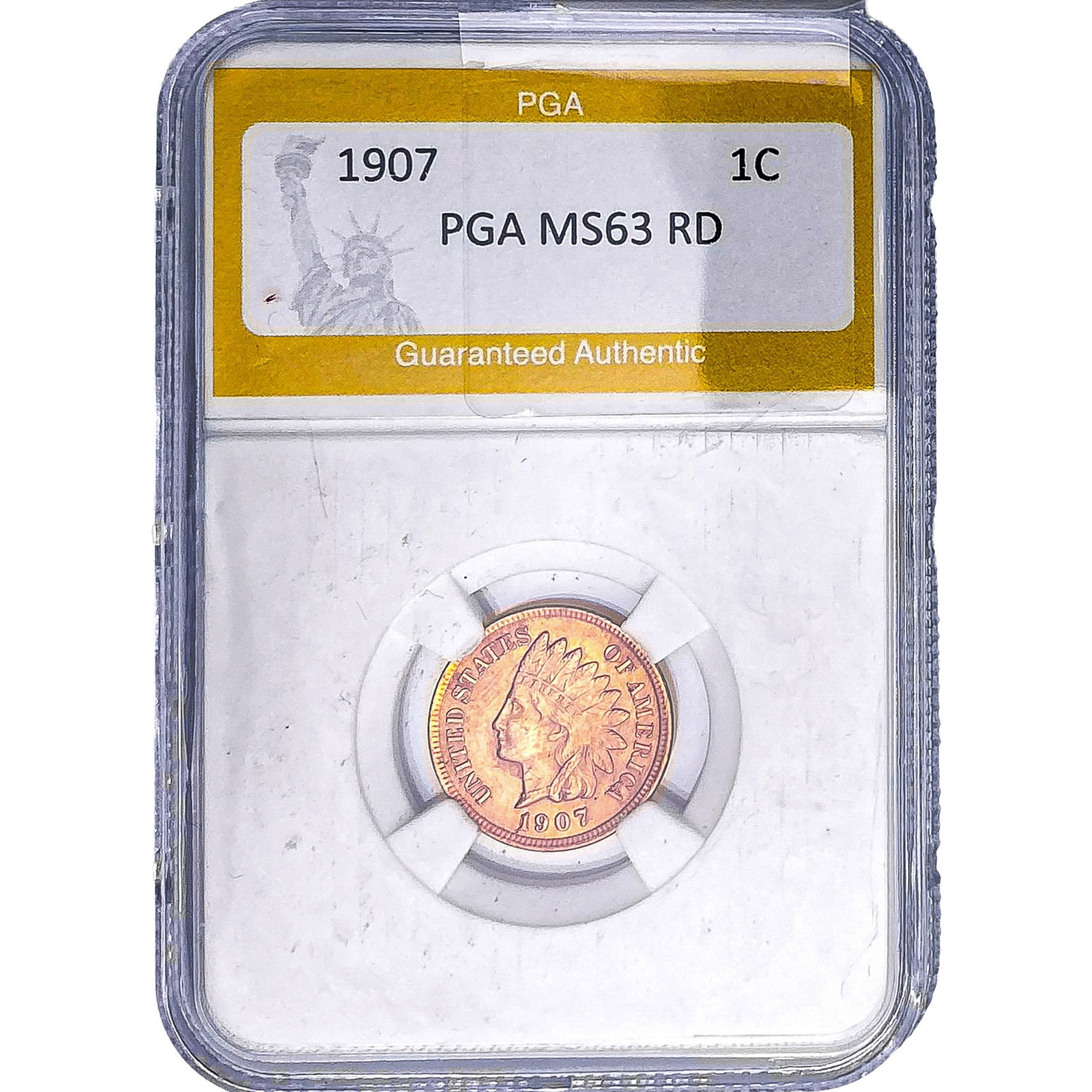 1907 Indian Head Cent PGA MS63 RD: 1907 Indian Head Cent PGA MS63 RD
