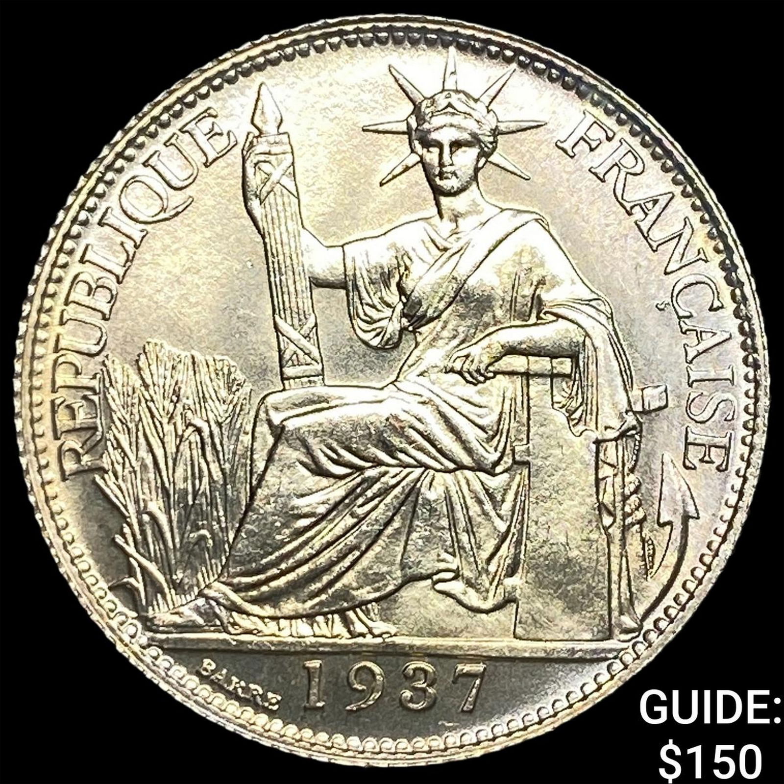 1937 France Silver 20 Cents GEM BU: 1937 France Silver 20 Cents GEM BU