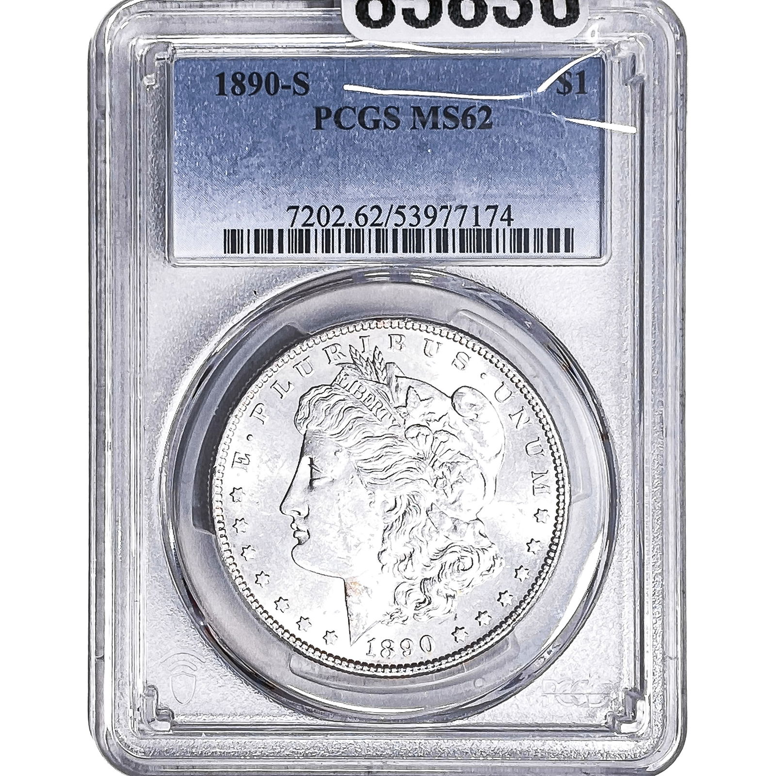 1890-S Morgan Silver Dollar PCGS MS62: 1890-S Morgan Silver Dollar PCGS MS62