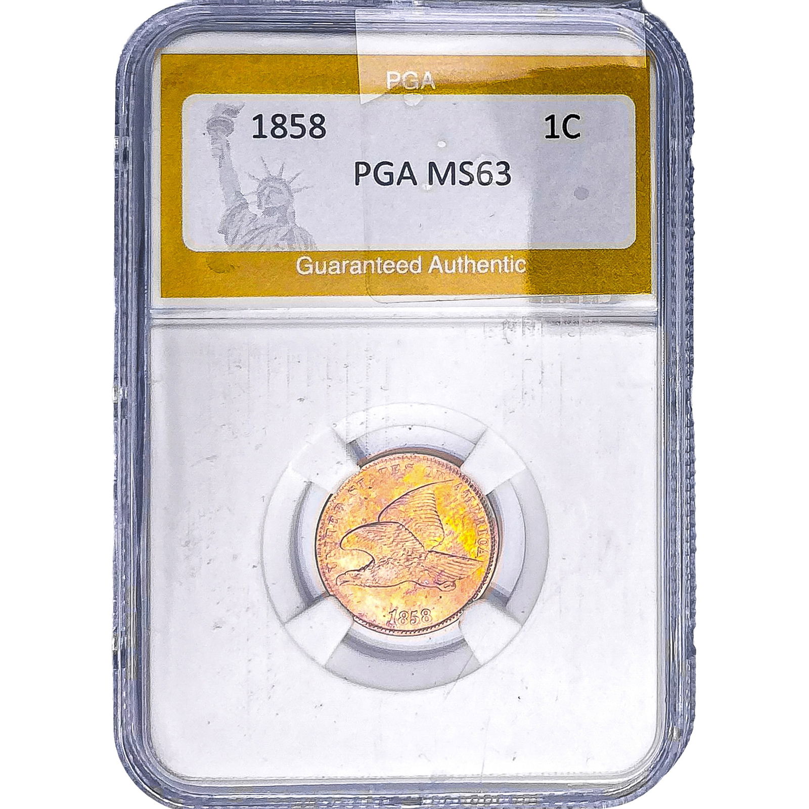 1858 Flying Eagle Cent PGA MS63: 1858 Flying Eagle Cent PGA MS63