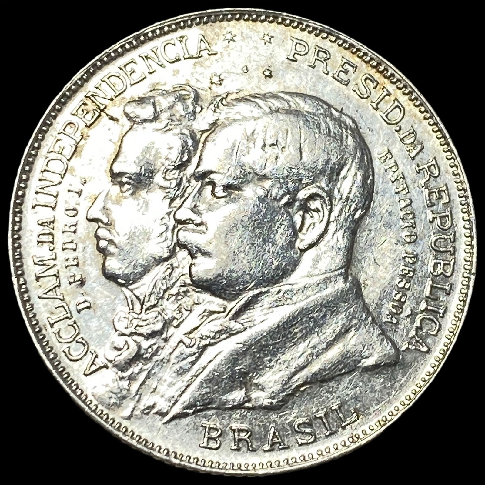 1922 Brazil Silver 2000 Reis CLOSELY UNCIRCULATED: 1922 Brazil Silver 2000 Reis CLOSELY UNCIRCULATED