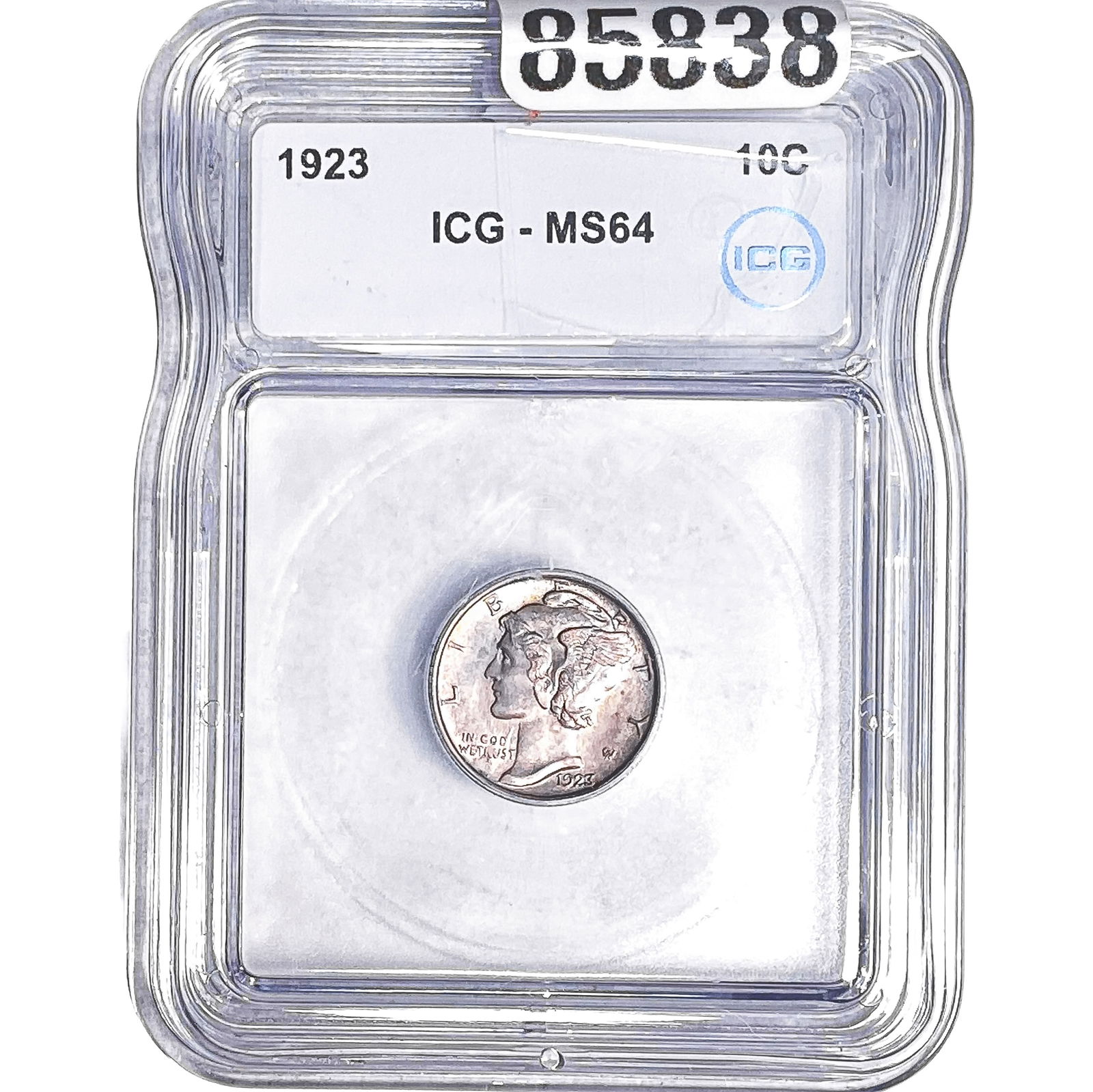 1923 Mercury Silver Dime ICGS MS64: 1923 Mercury Silver Dime ICGS MS64