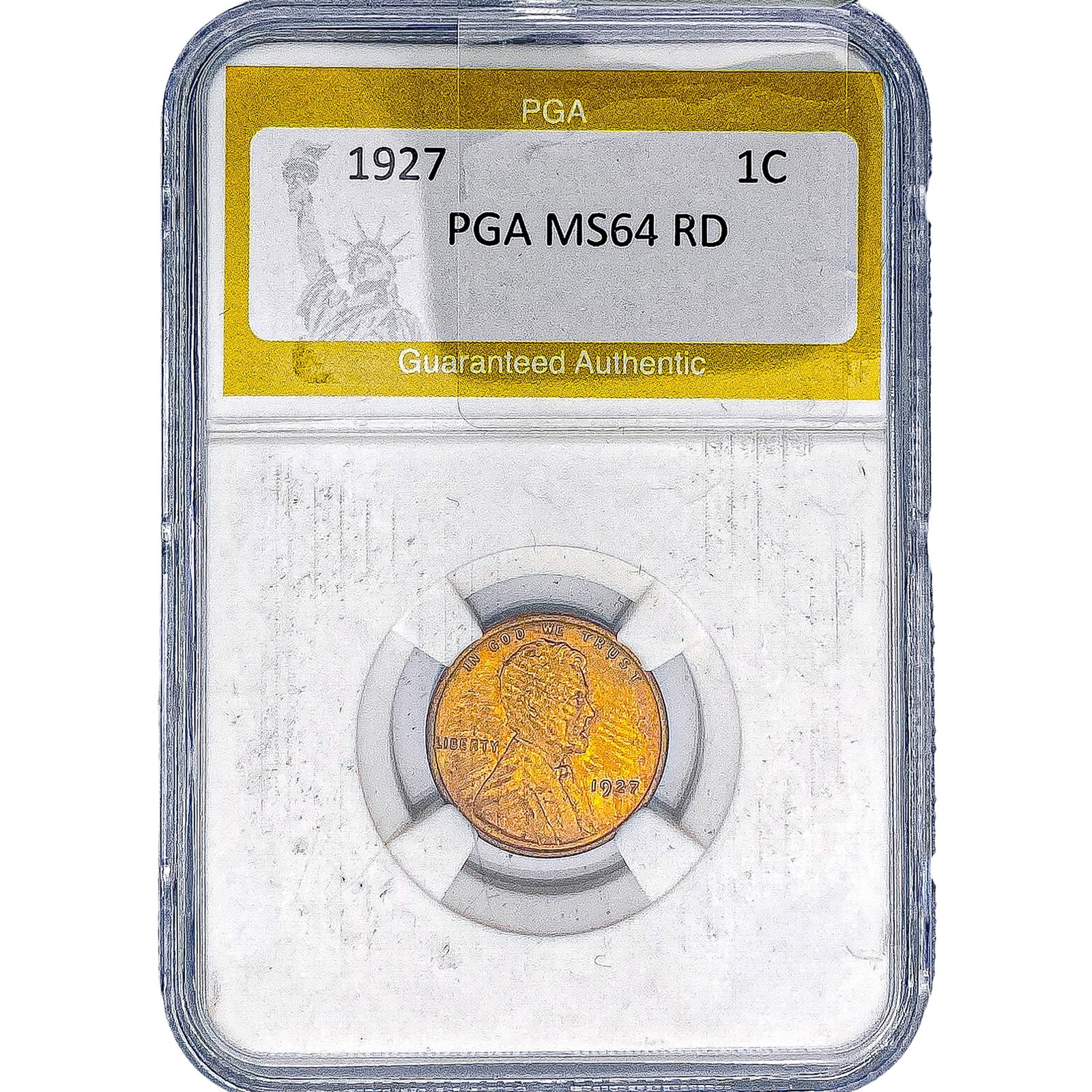 1927 Wheat Cent PGA MS64 RD: 1927 Wheat Cent PGA MS64 RD