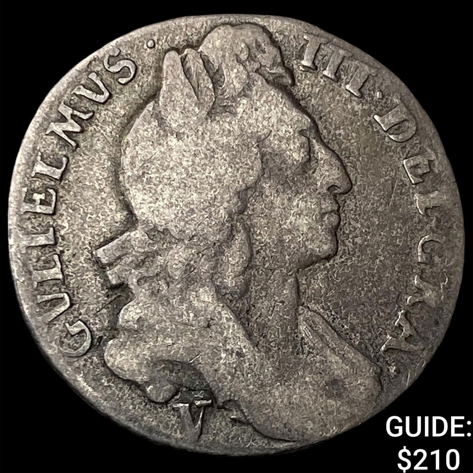 1696 Great Britain Silver 6 Pence NEARLY UNCIRCULATED: 1696 Great Britain Silver 6 Pence NEARLY UNCIRCULATED