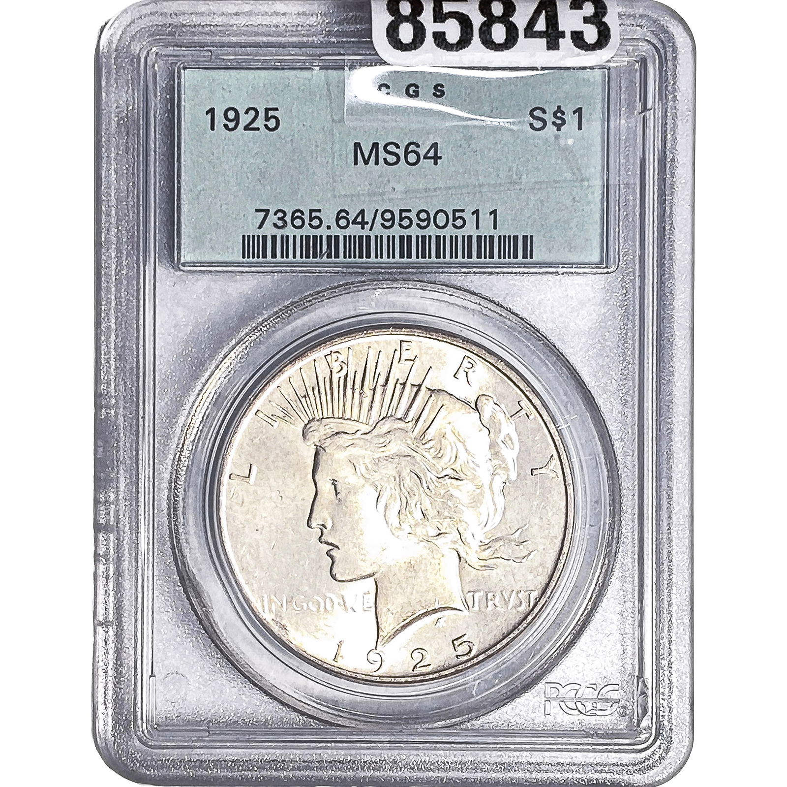 1925 Silver Peace Dollar PCGS MS64: 1925 Silver Peace Dollar PCGS MS64