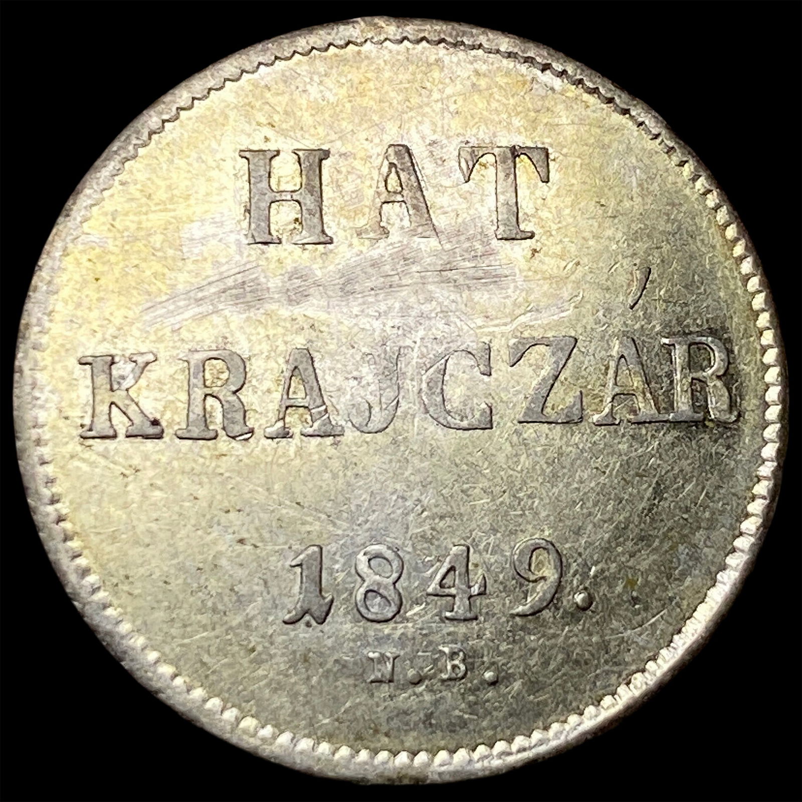1849 Hungary Silver 6 Kreuzer CLOSELY UNCIRCULATED: 1849 Hungary Silver 6 Kreuzer CLOSELY UNCIRCULATED