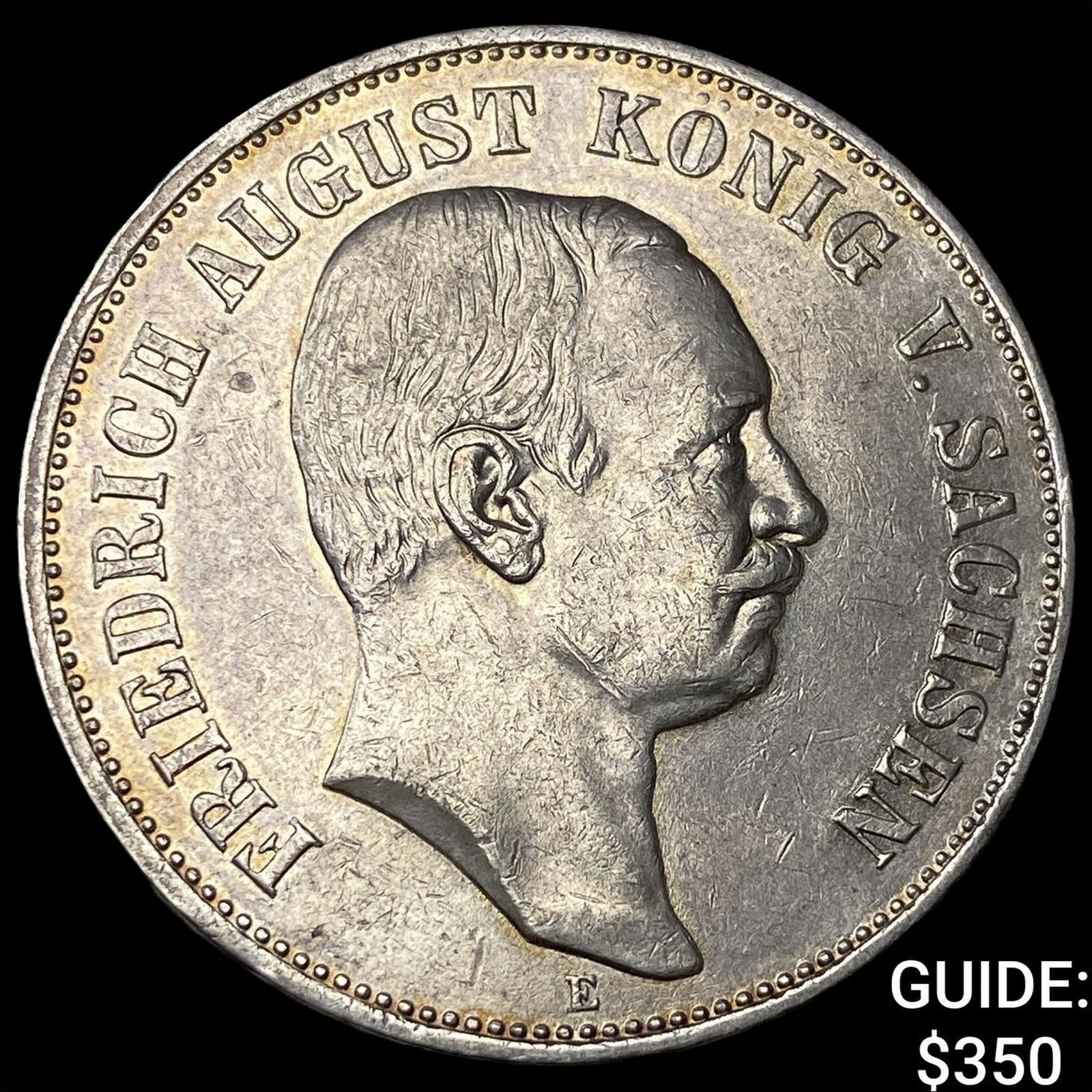 1907 Saxony Silver 5 Marks HIGH GRADE: 1907 Saxony Silver 5 Marks HIGH GRADE