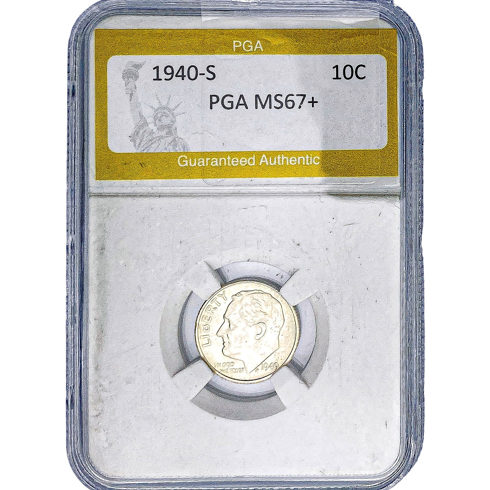 1940-S Roosevelt Dime PGA MS67+: 1940-S Roosevelt Dime PGA MS67+